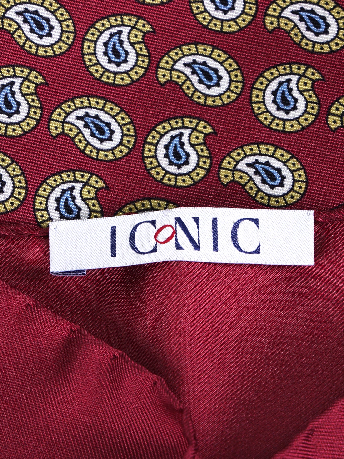 GLAZE red printed silk foulard
