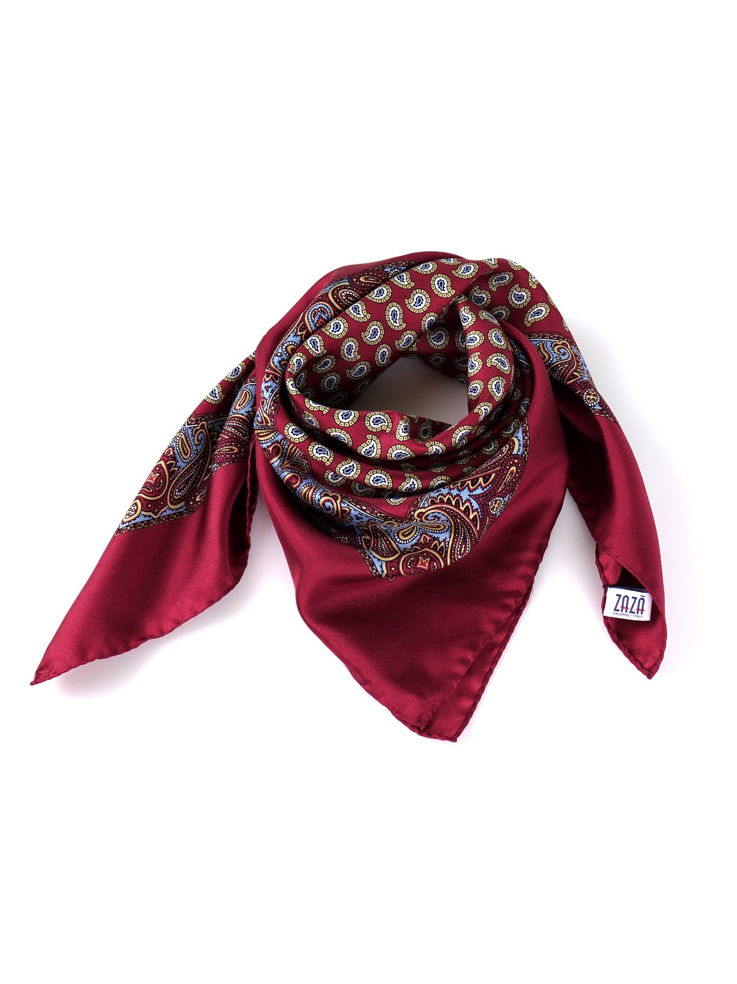 GLAZE red printed silk foulard