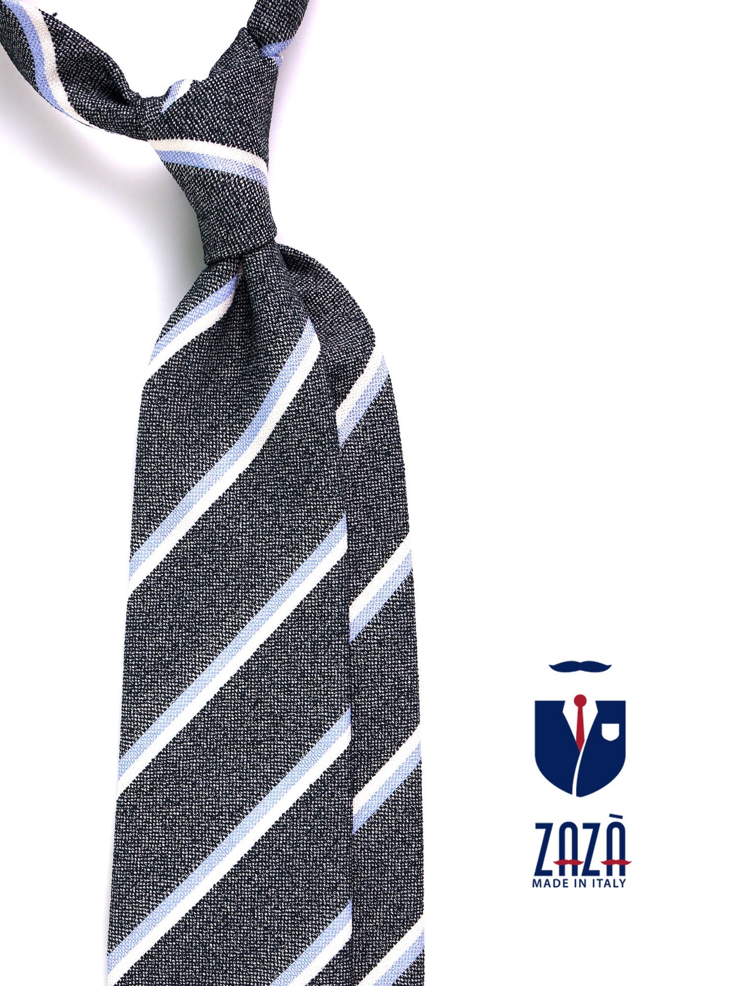 GRIMM 3-fold tie in green silk\cotton