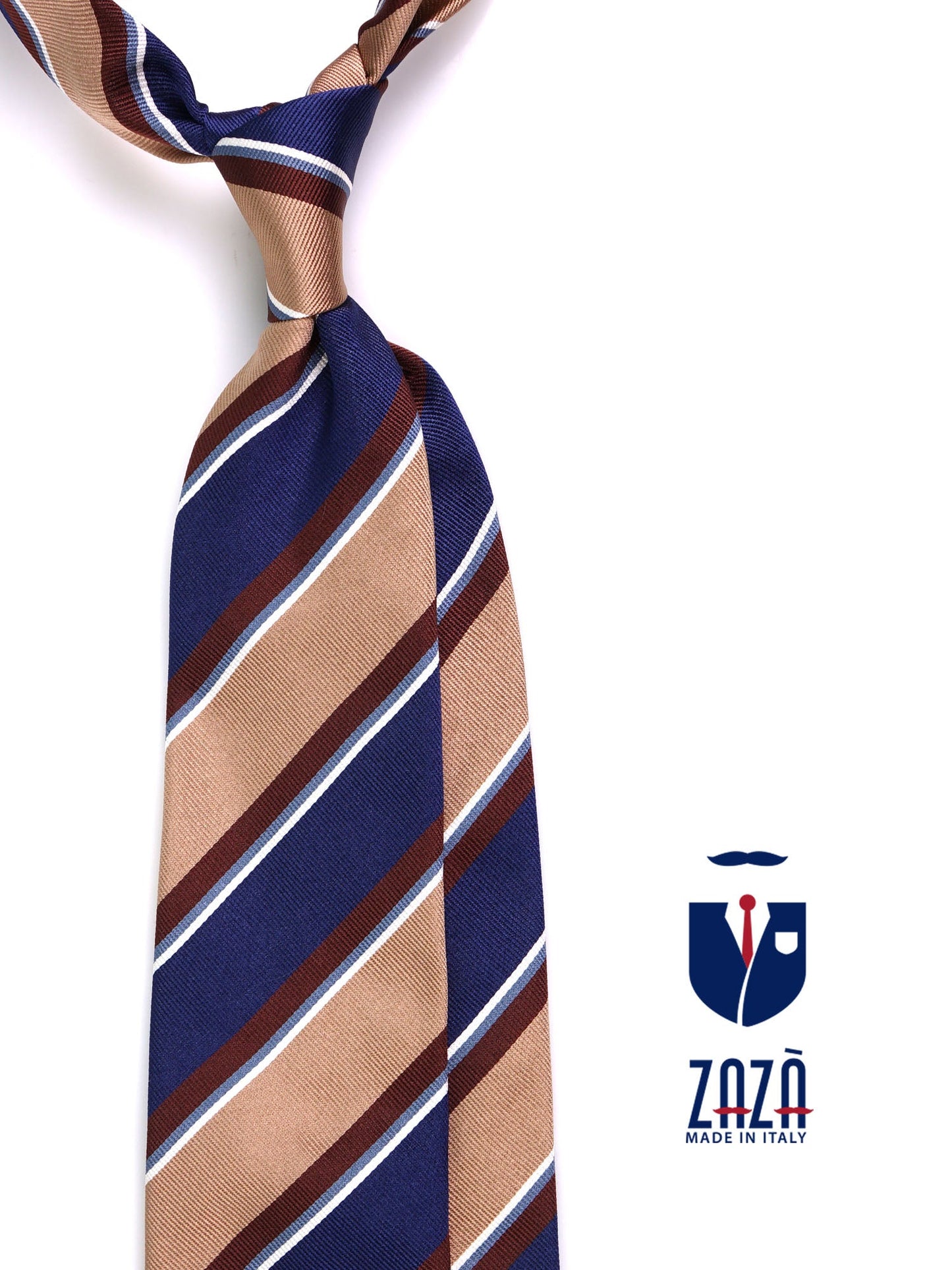 GUS 3-fold tie in Beige jacquard silk