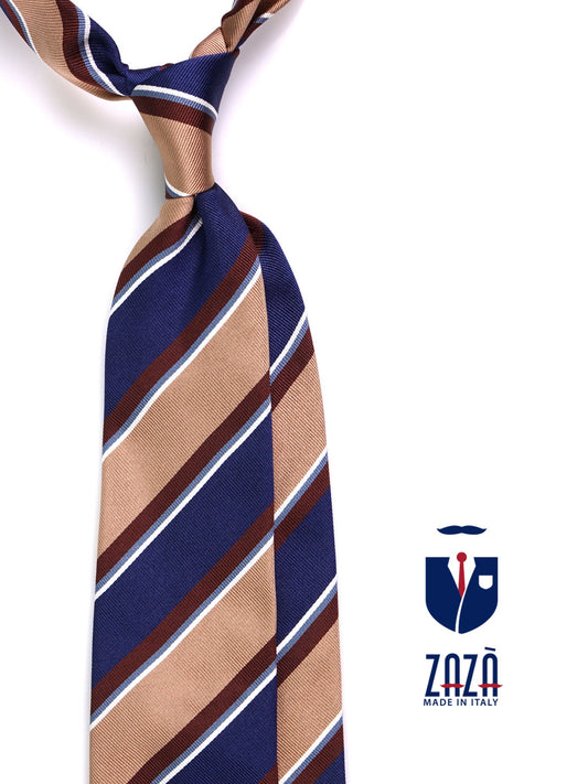 GUS 3-fold tie in Beige jacquard silk