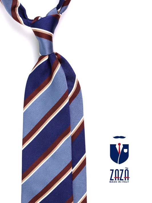 GUS 3-fold tie in dark blue jacquard silk