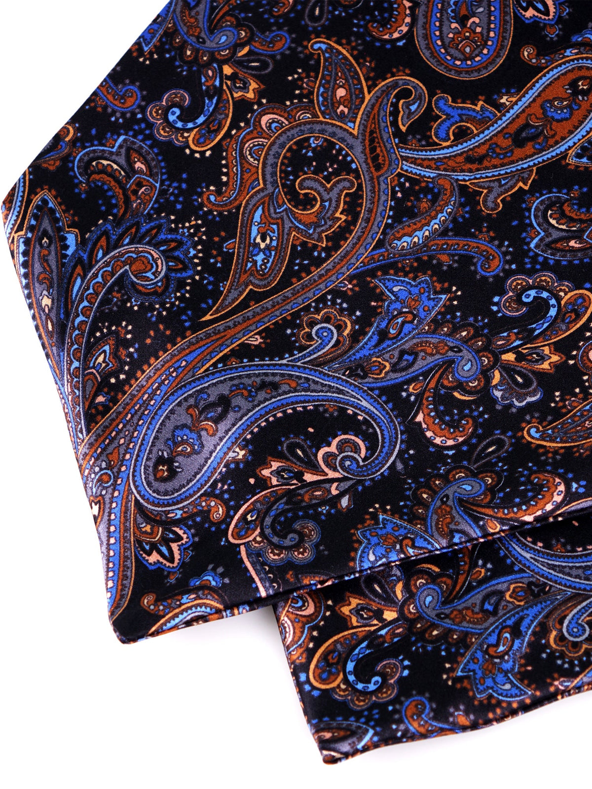 Black double point silk twill ascot GUTS