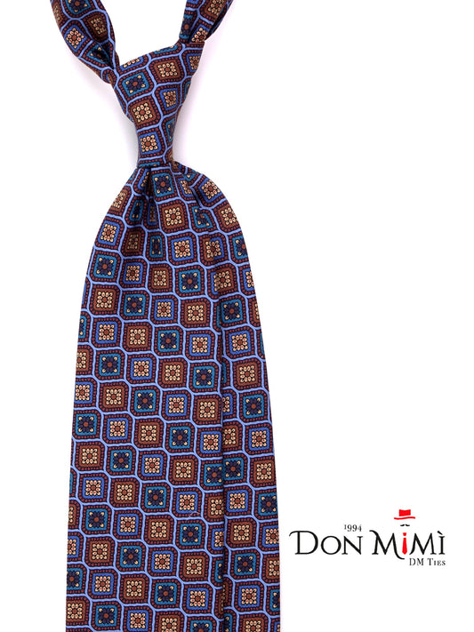Light blue 3-fold HAL tie in madder silk