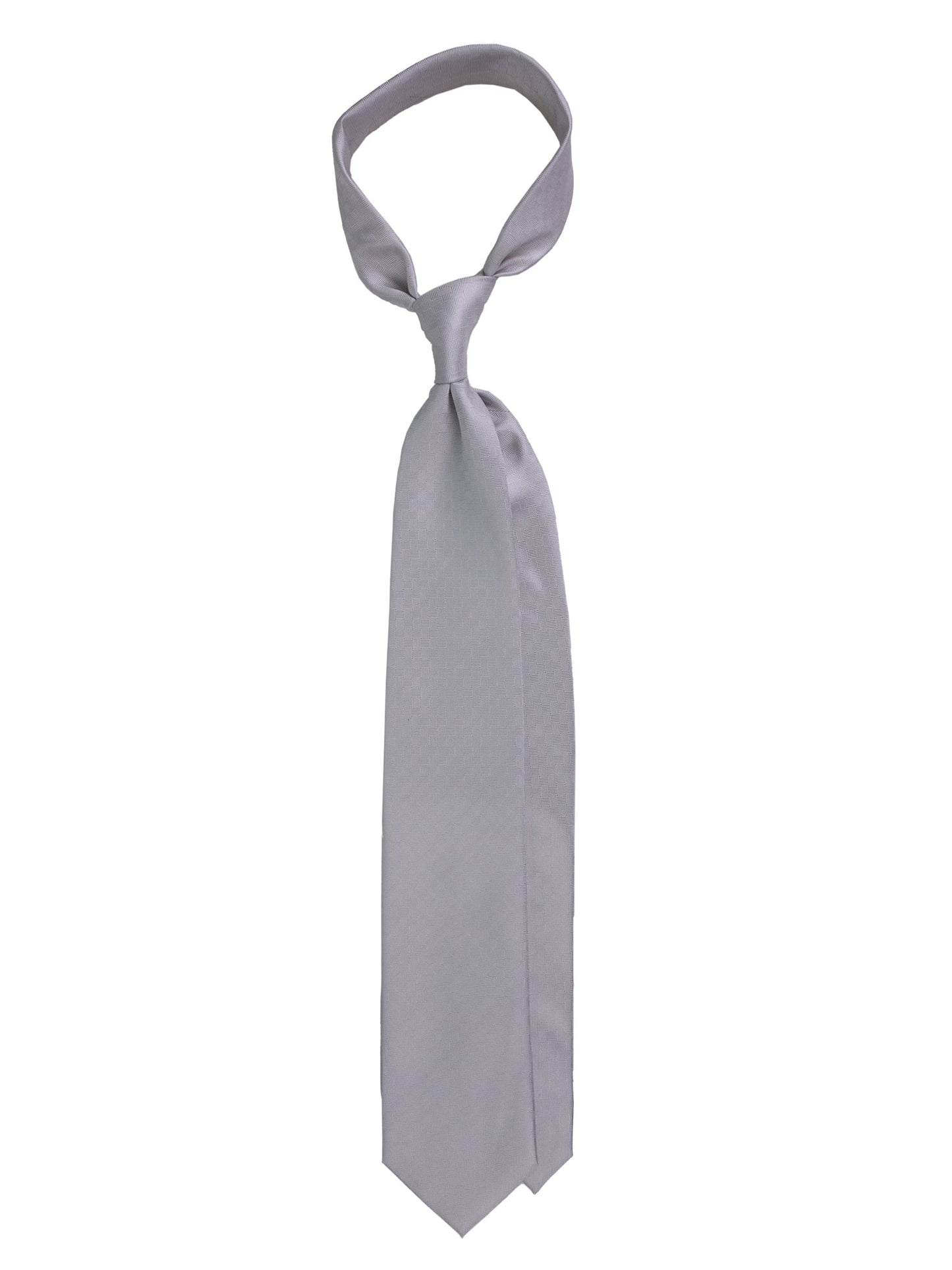3-fold HAPPY tie in light grey jacquard silk
