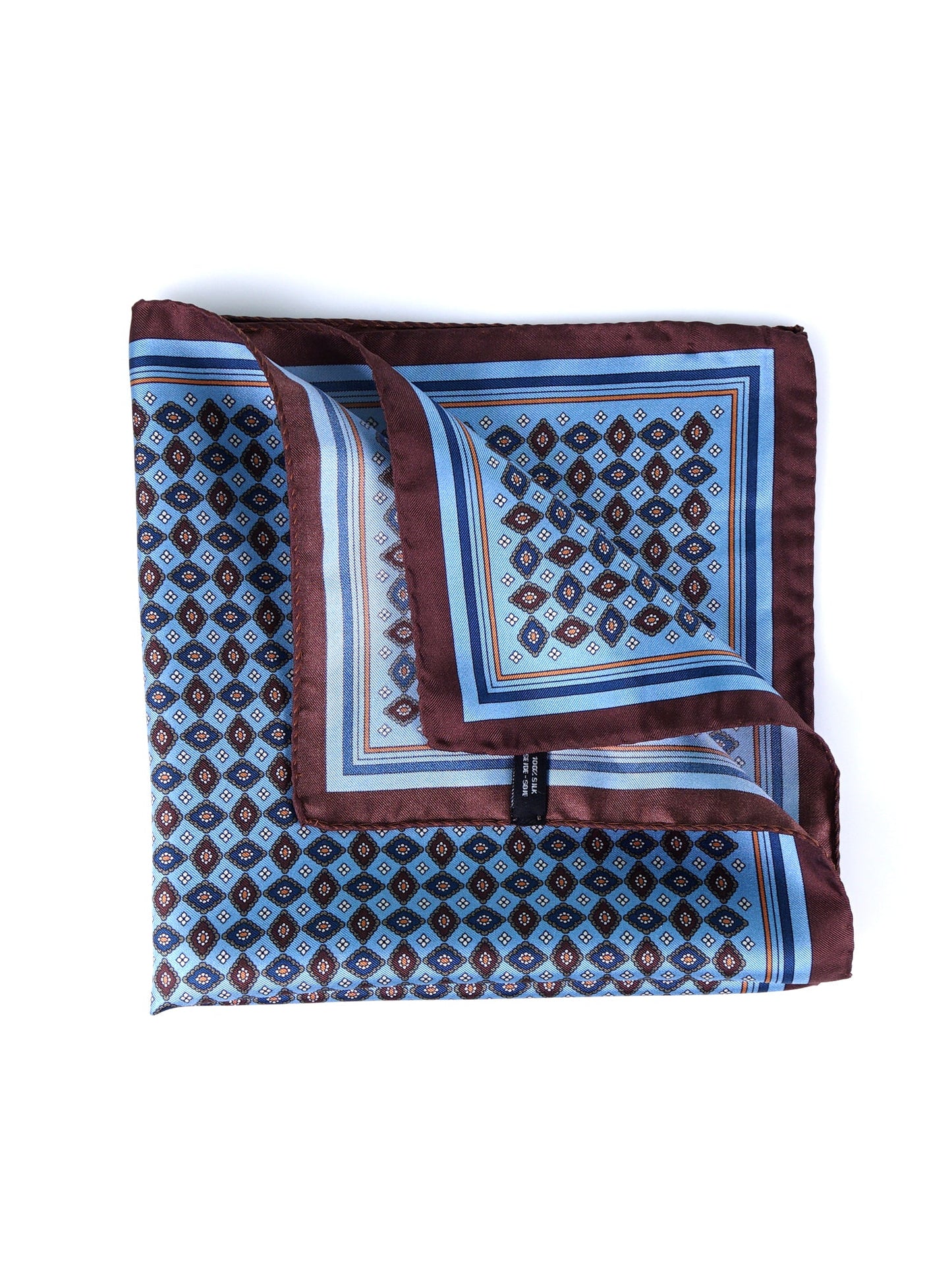 Light blue XL twill silk pocket square HAVOCK