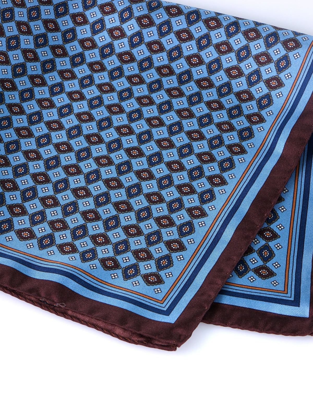 Light blue XL twill silk pocket square HAVOCK