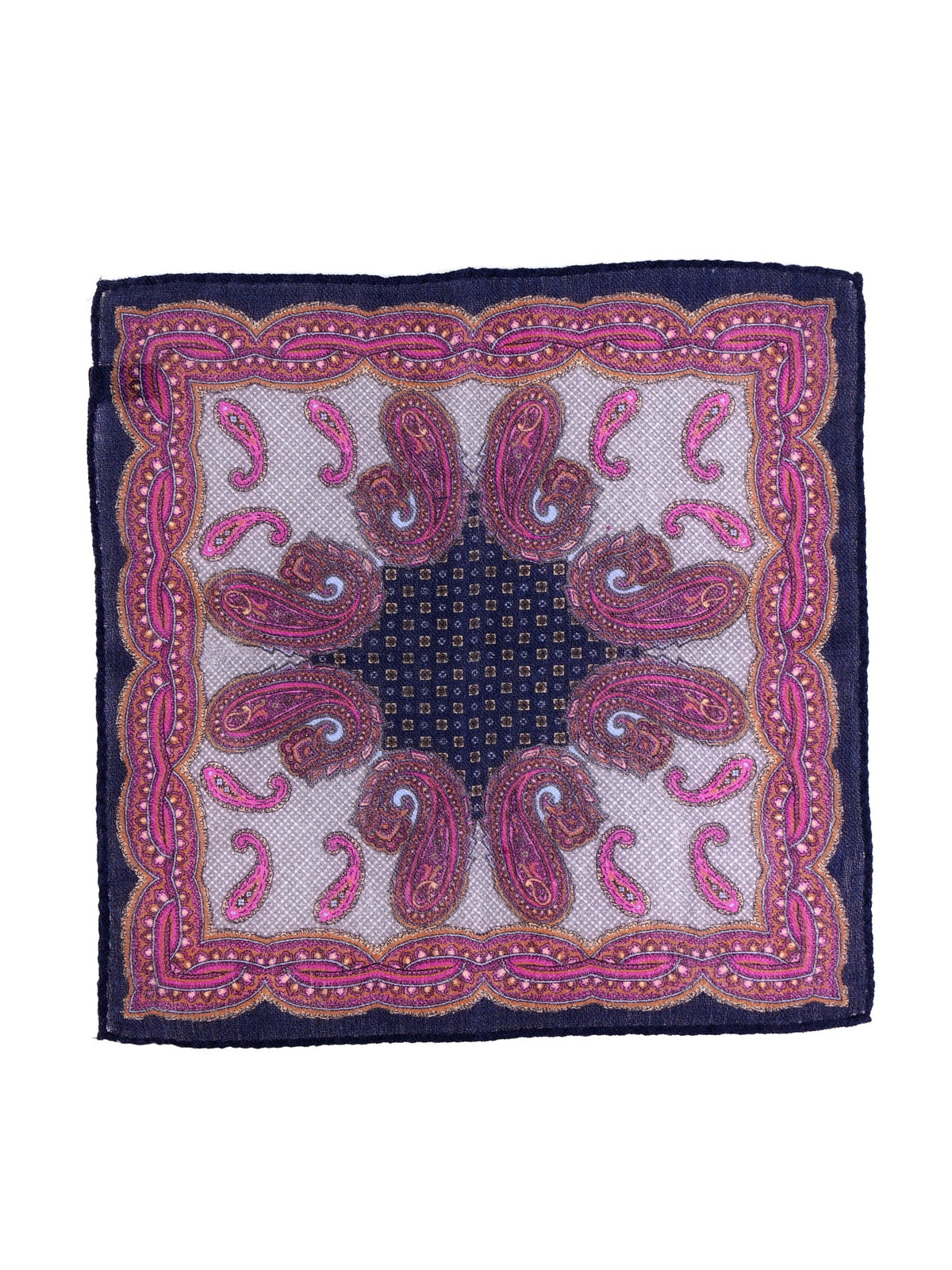 Black wool/cashmere pocket square HEBE