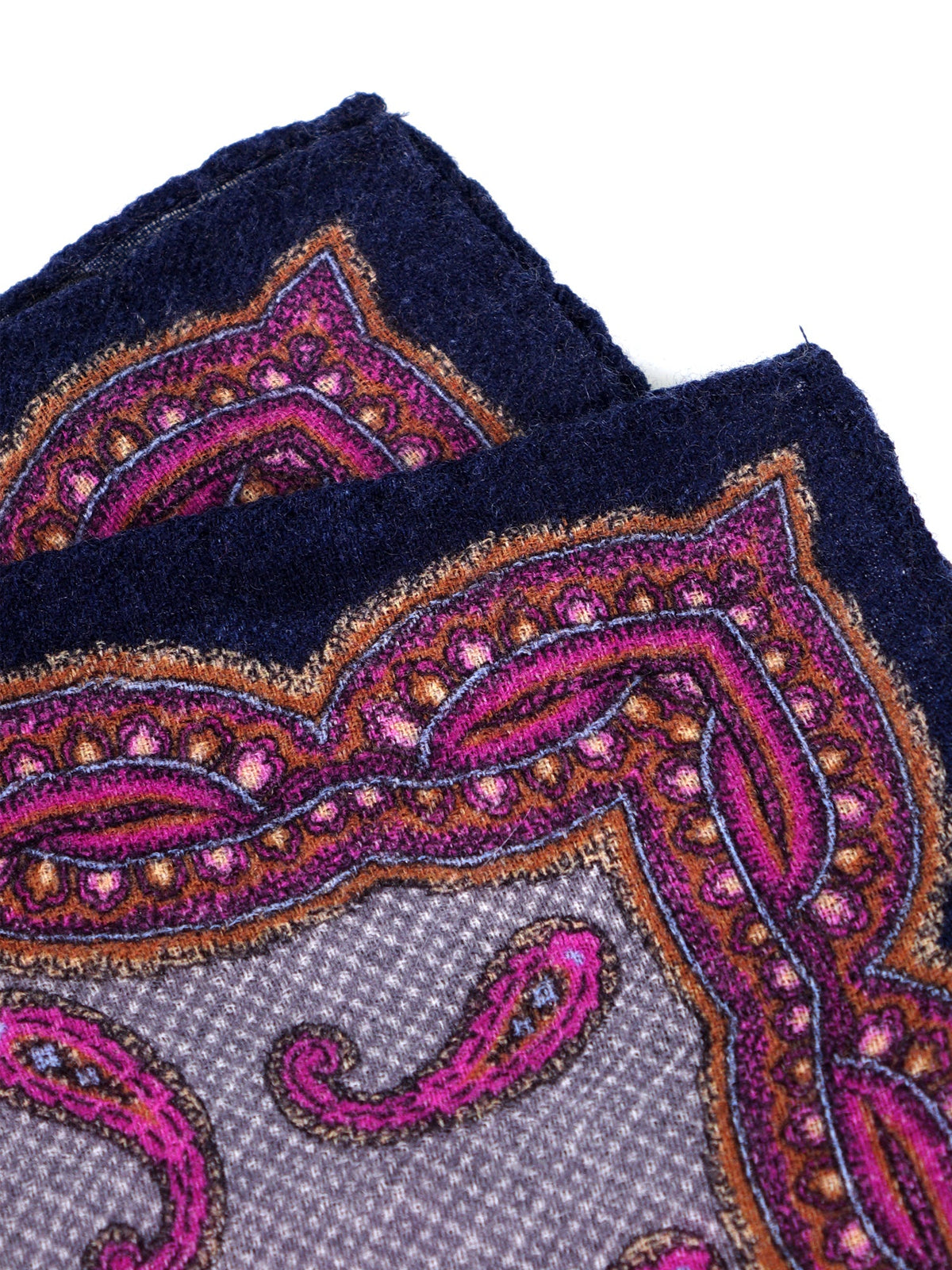 Black wool/cashmere pocket square HEBE