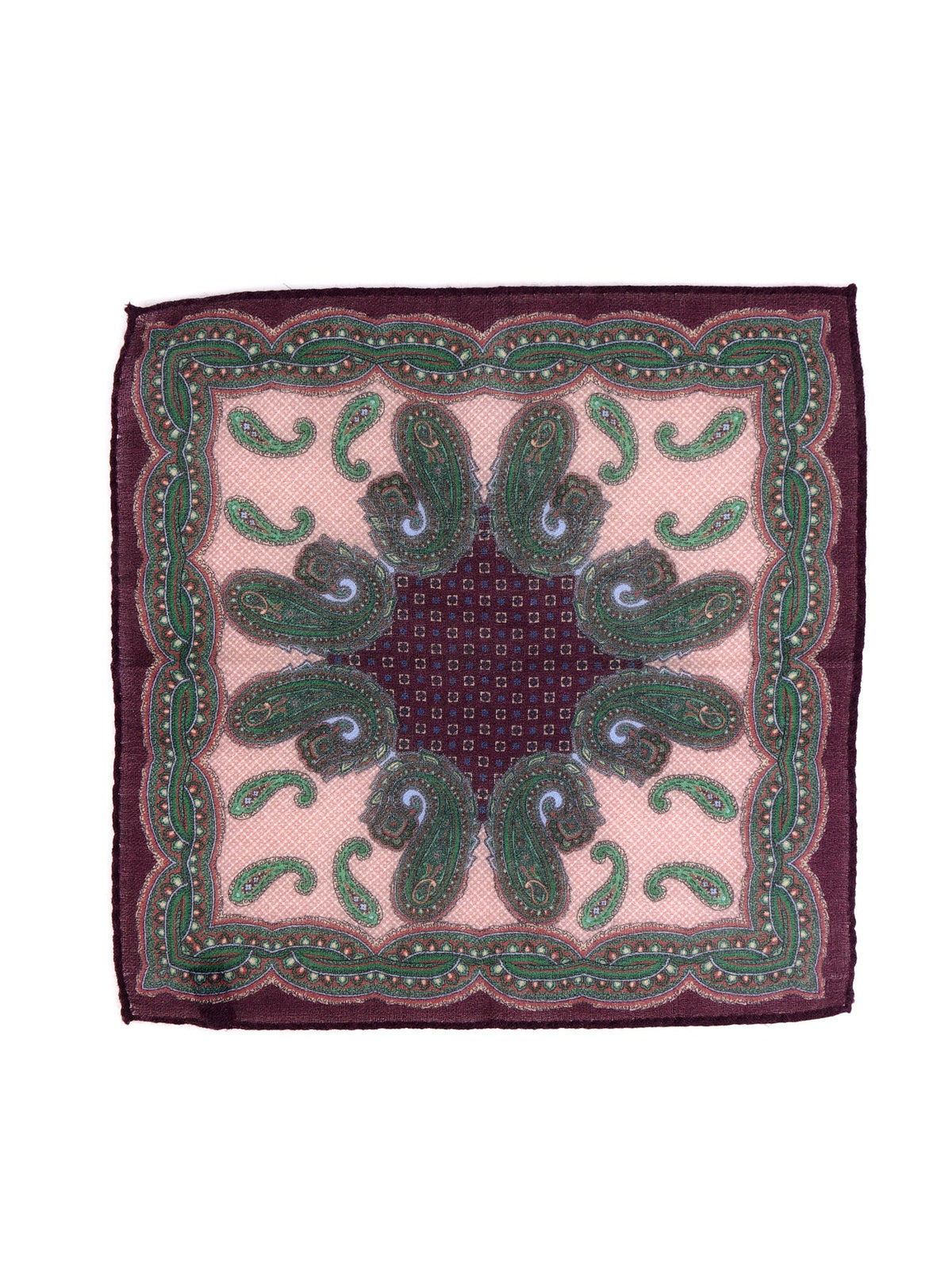 HEBE burgundy wool/cashmere pocket square
