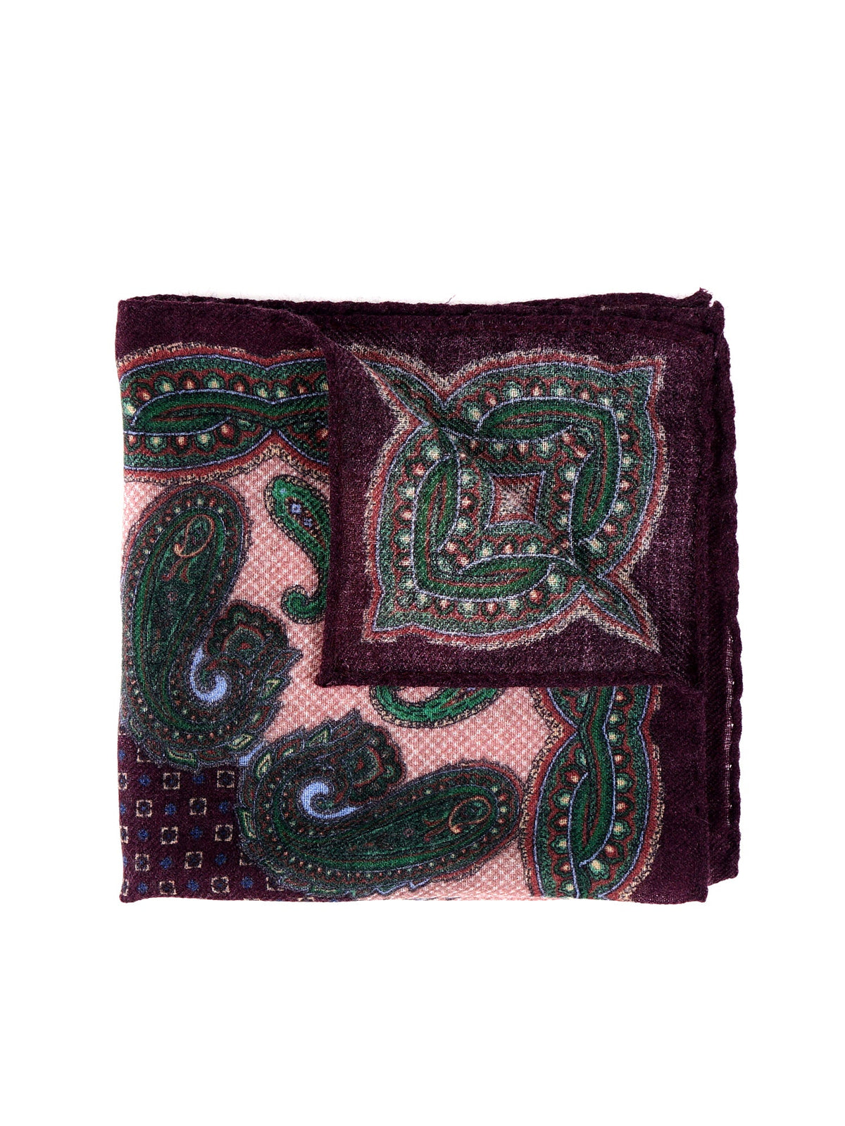 HEBE burgundy wool/cashmere pocket square