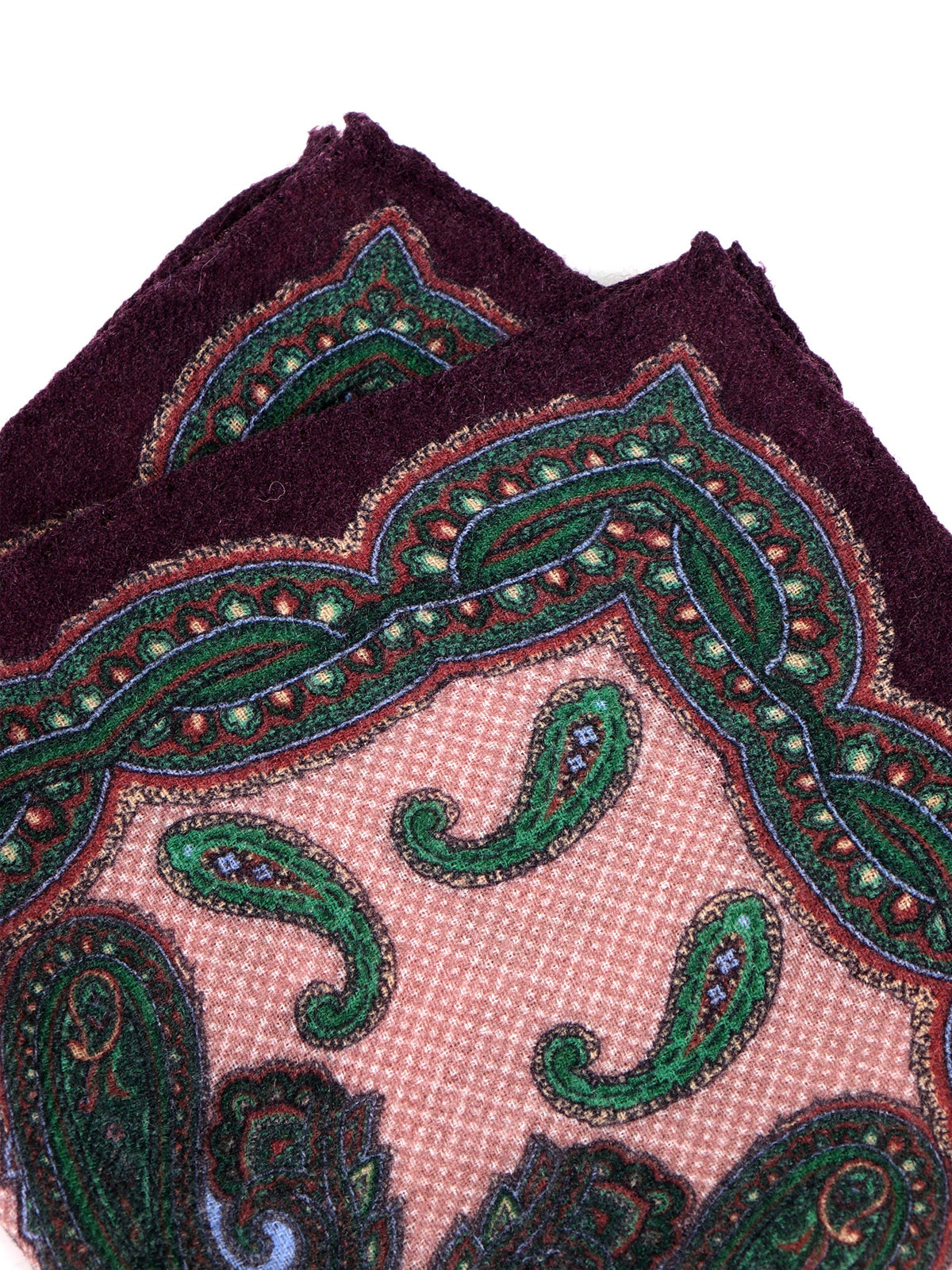 HEBE burgundy wool/cashmere pocket square