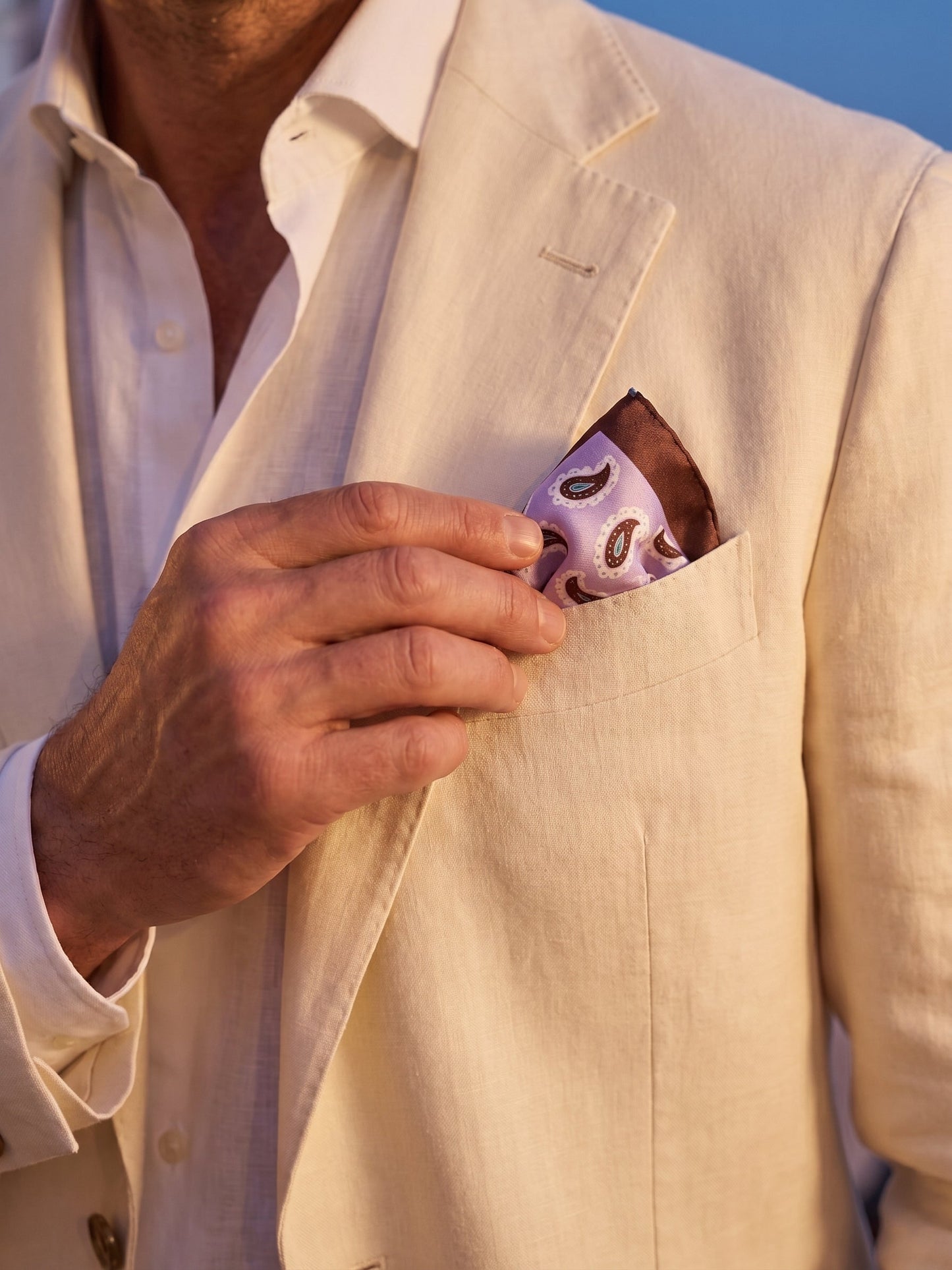 HOPES XL Printed Silk Pocket Square in Wisteria
