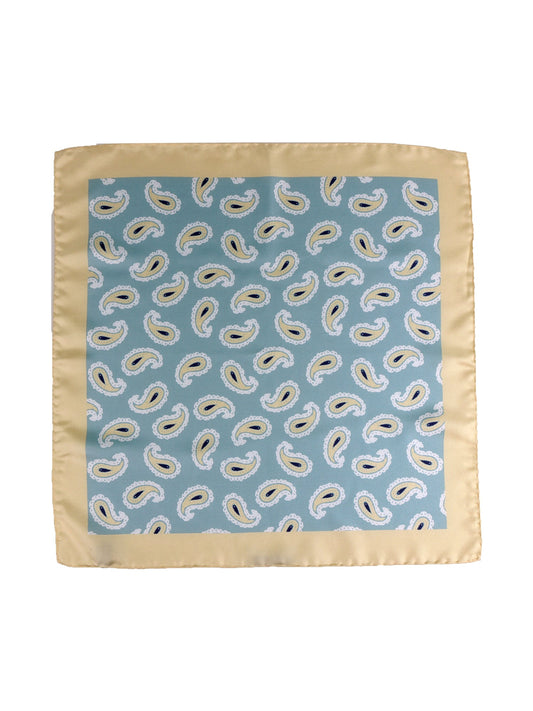 HOPES XL Green Printed Silk Pocket Square