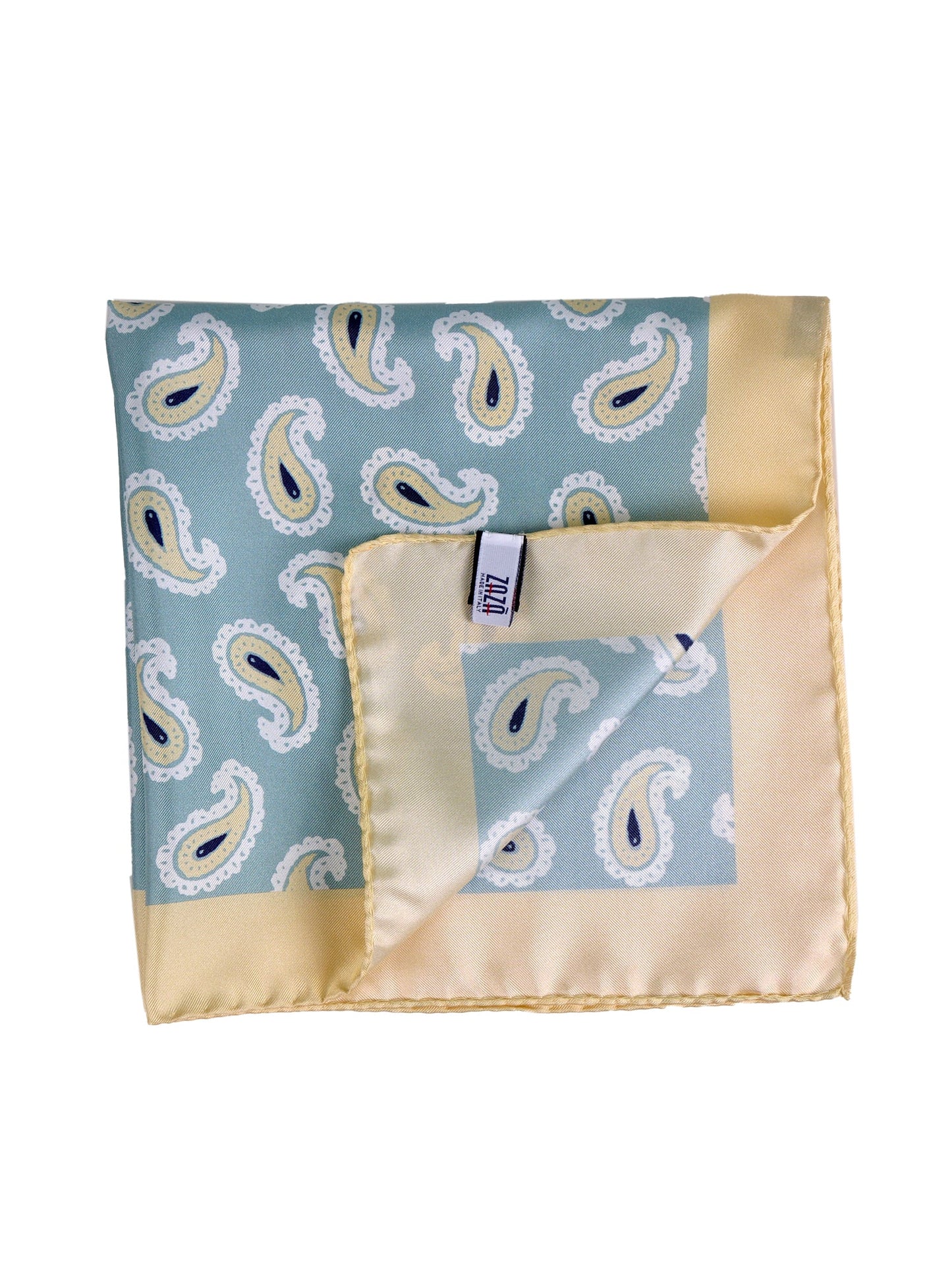 HOPES XL Green Printed Silk Pocket Square