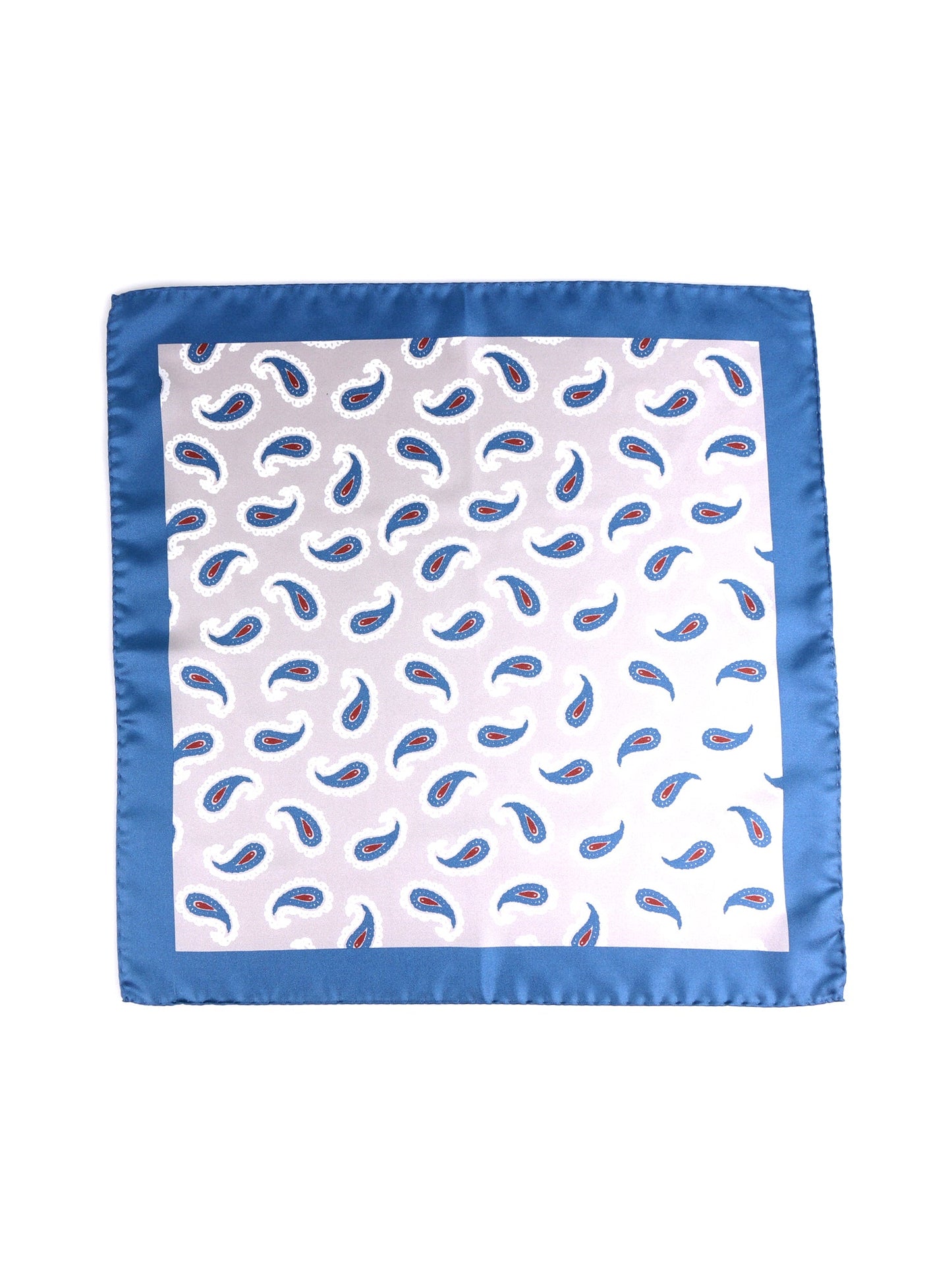 Grey XL Printed Silk Pocket Square HOPES