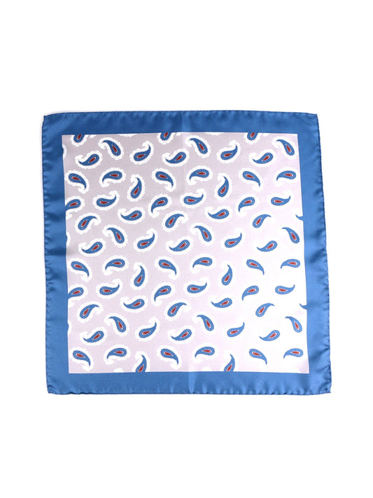 Grey XL Printed Silk Pocket Square HOPES