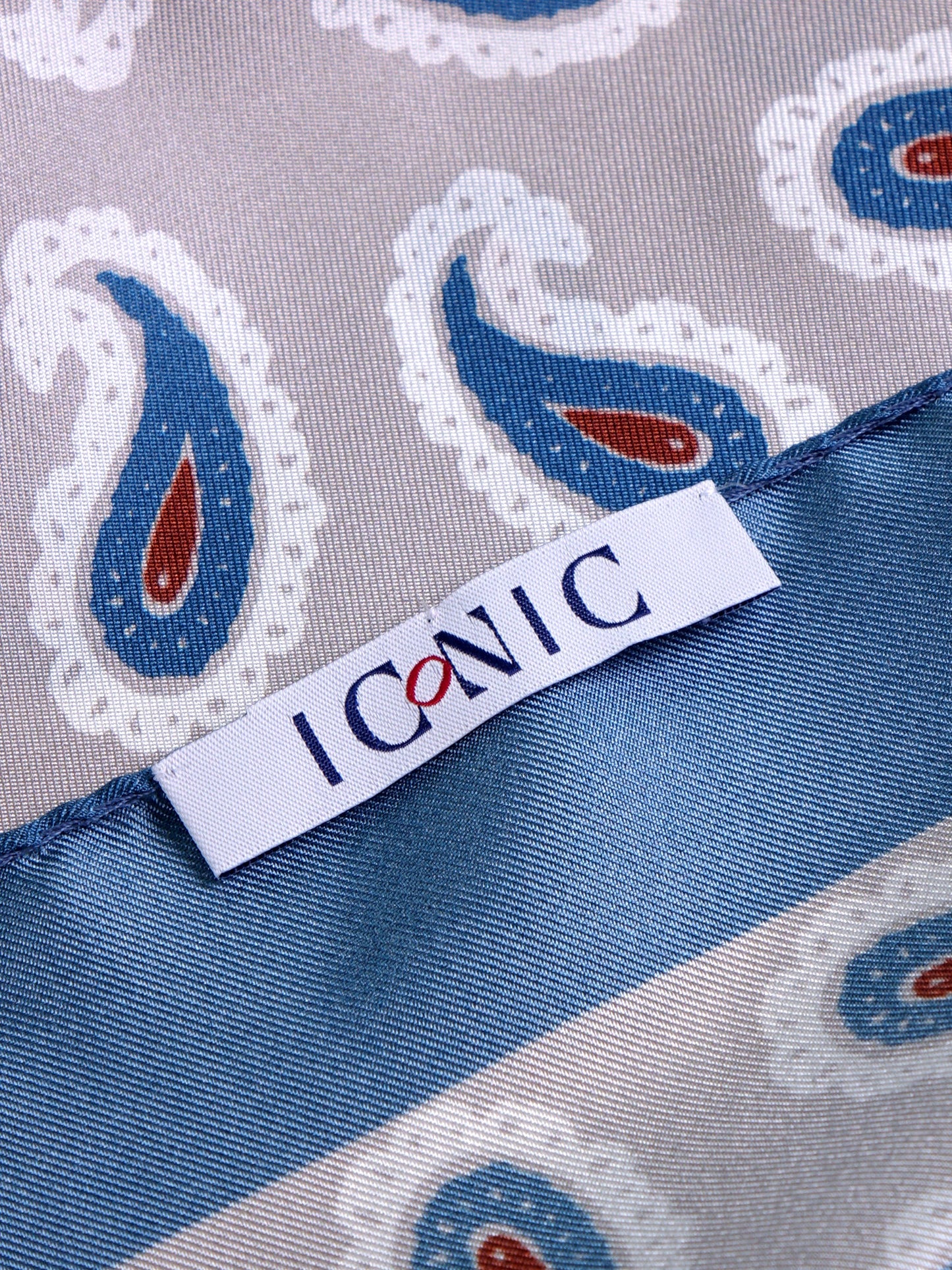Grey XL Printed Silk Pocket Square HOPES