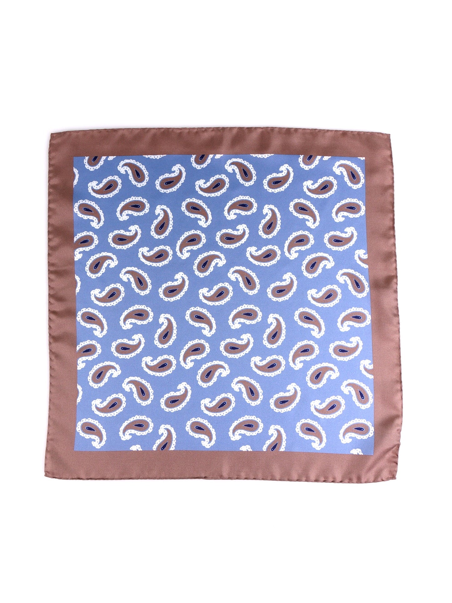Light blue XL printed silk pocket square HOPES