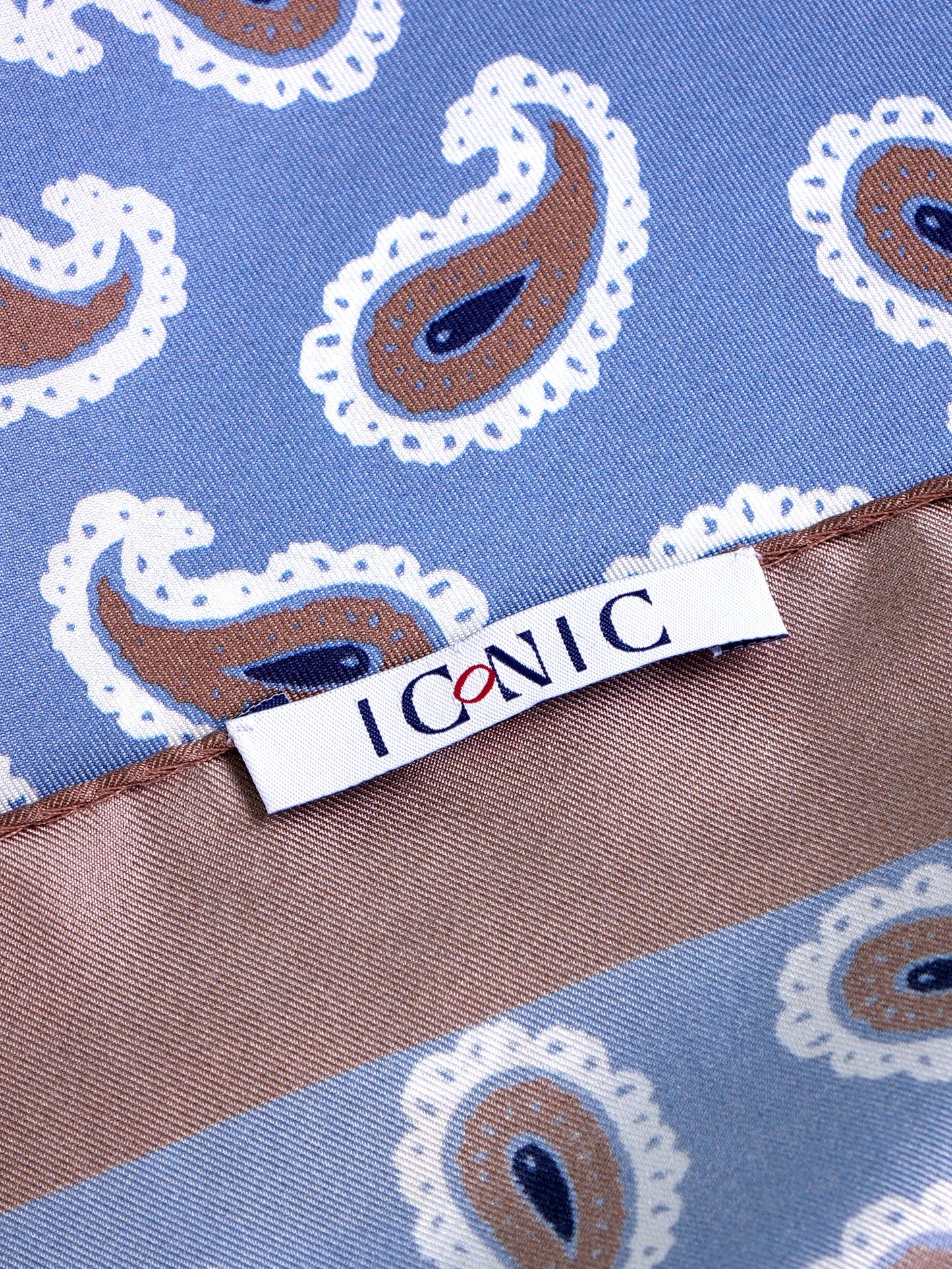 Light blue XL printed silk pocket square HOPES