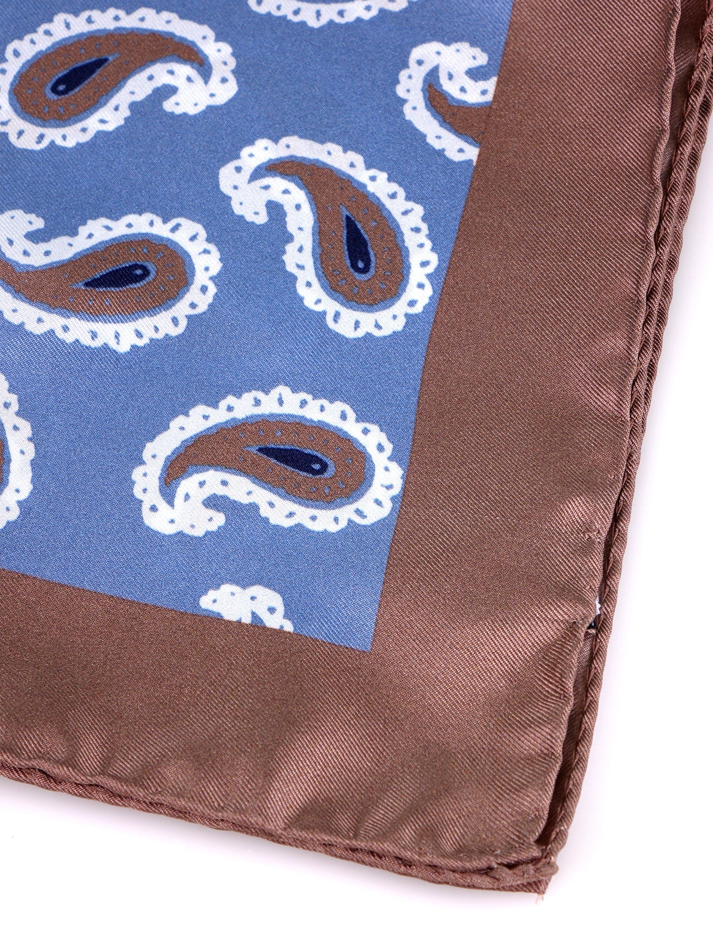 Light blue XL printed silk pocket square HOPES