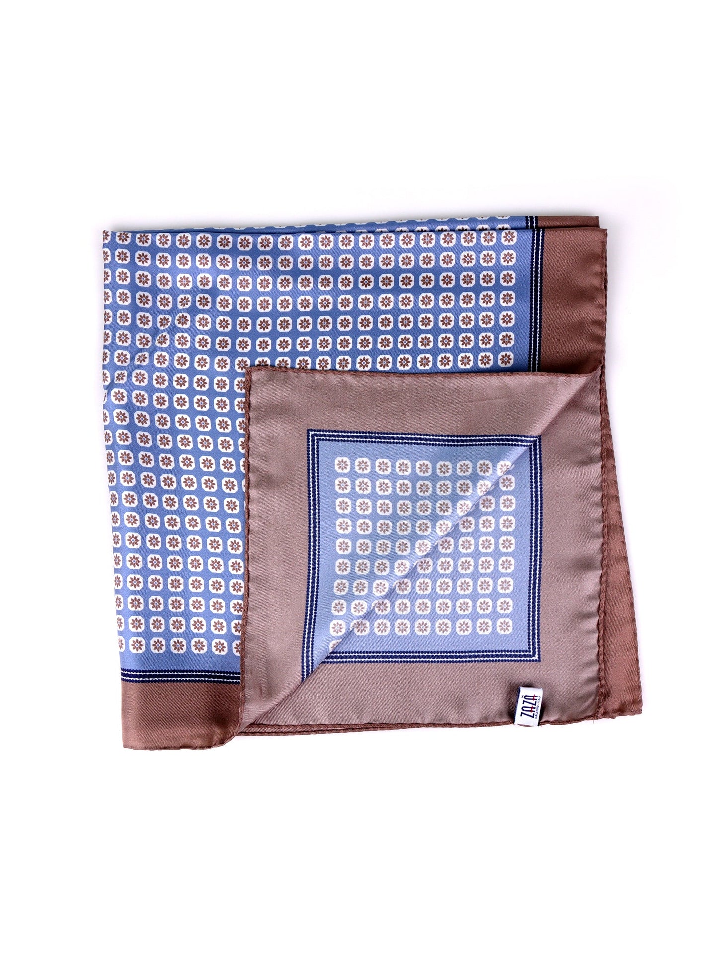 IMA light blue printed silk foulard