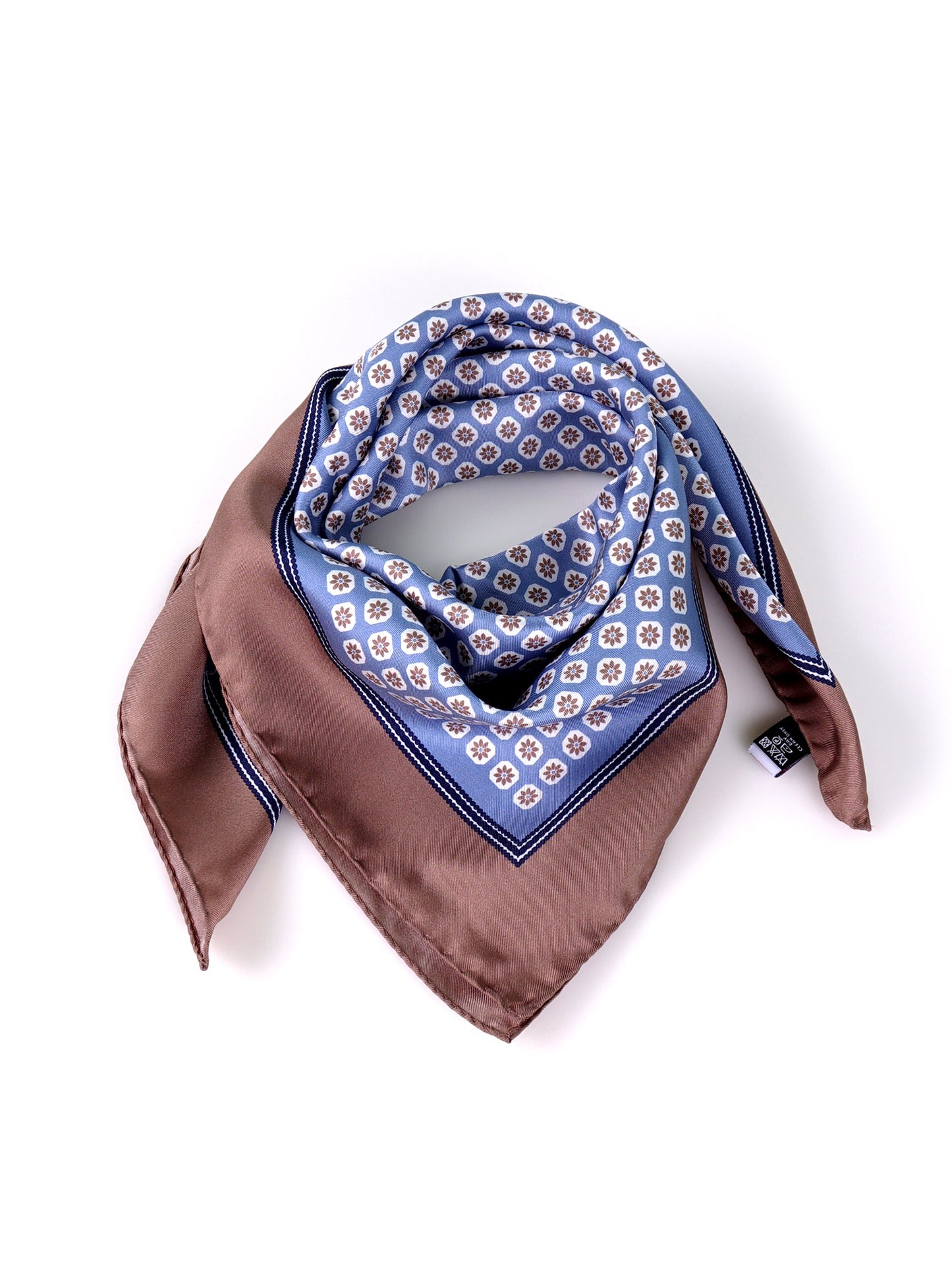 IMA light blue printed silk foulard