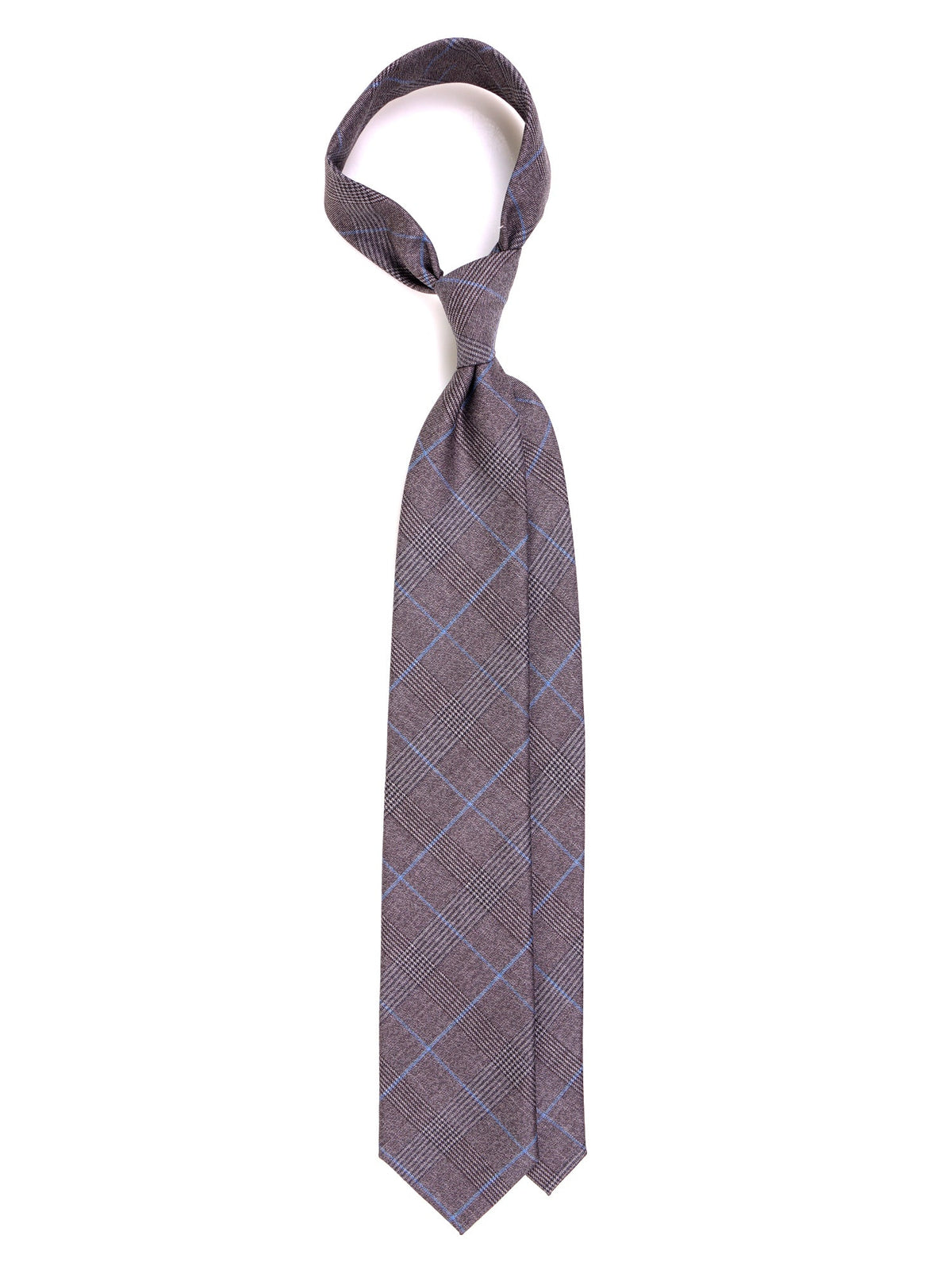 Brown 3-fold tie in pure wool INEED