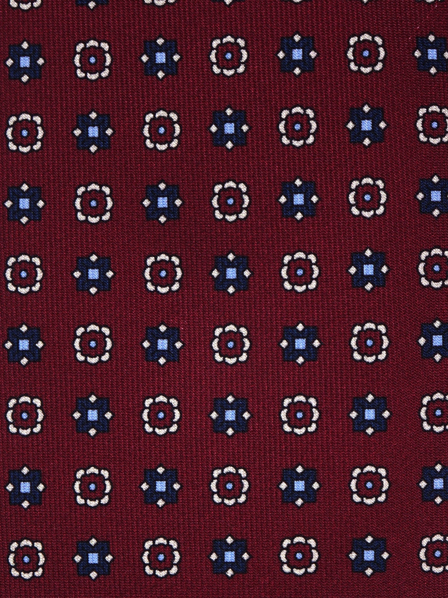 IRON 7 Folds Tie burgundy English printed silk