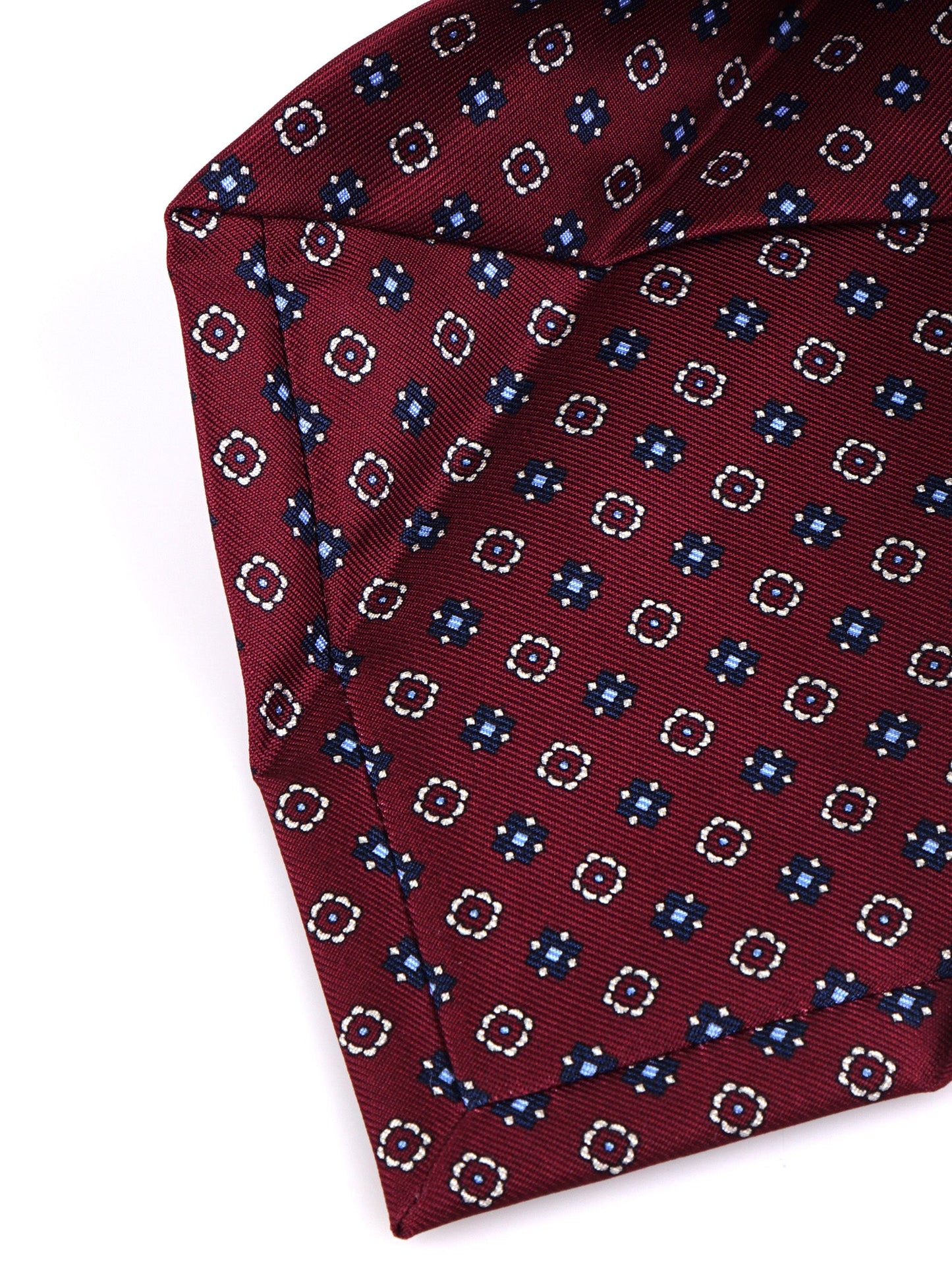 IRON 7 Folds Tie burgundy English printed silk