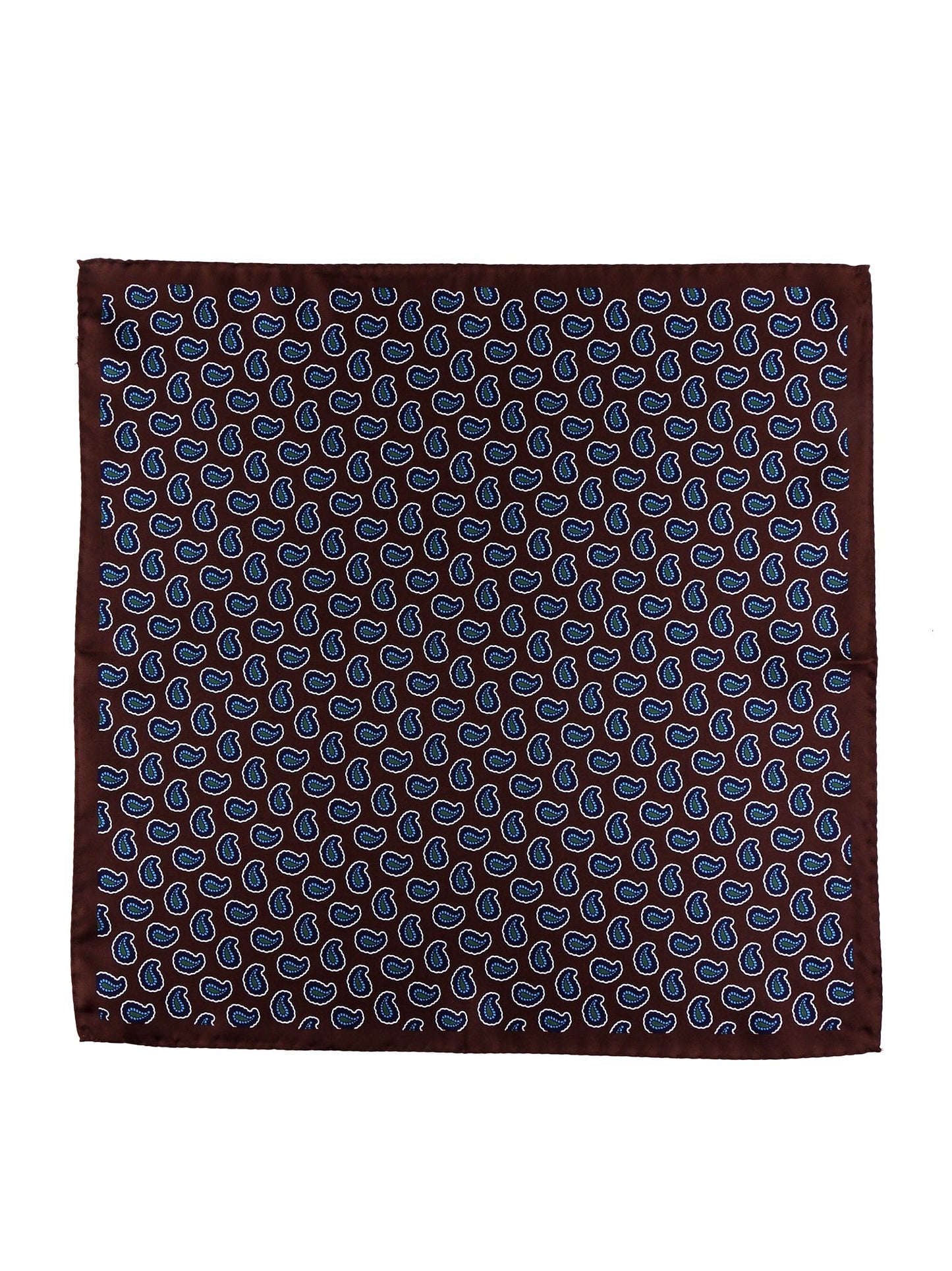 Fazzoletto da taschino marrone XL in seta stampata JEAN