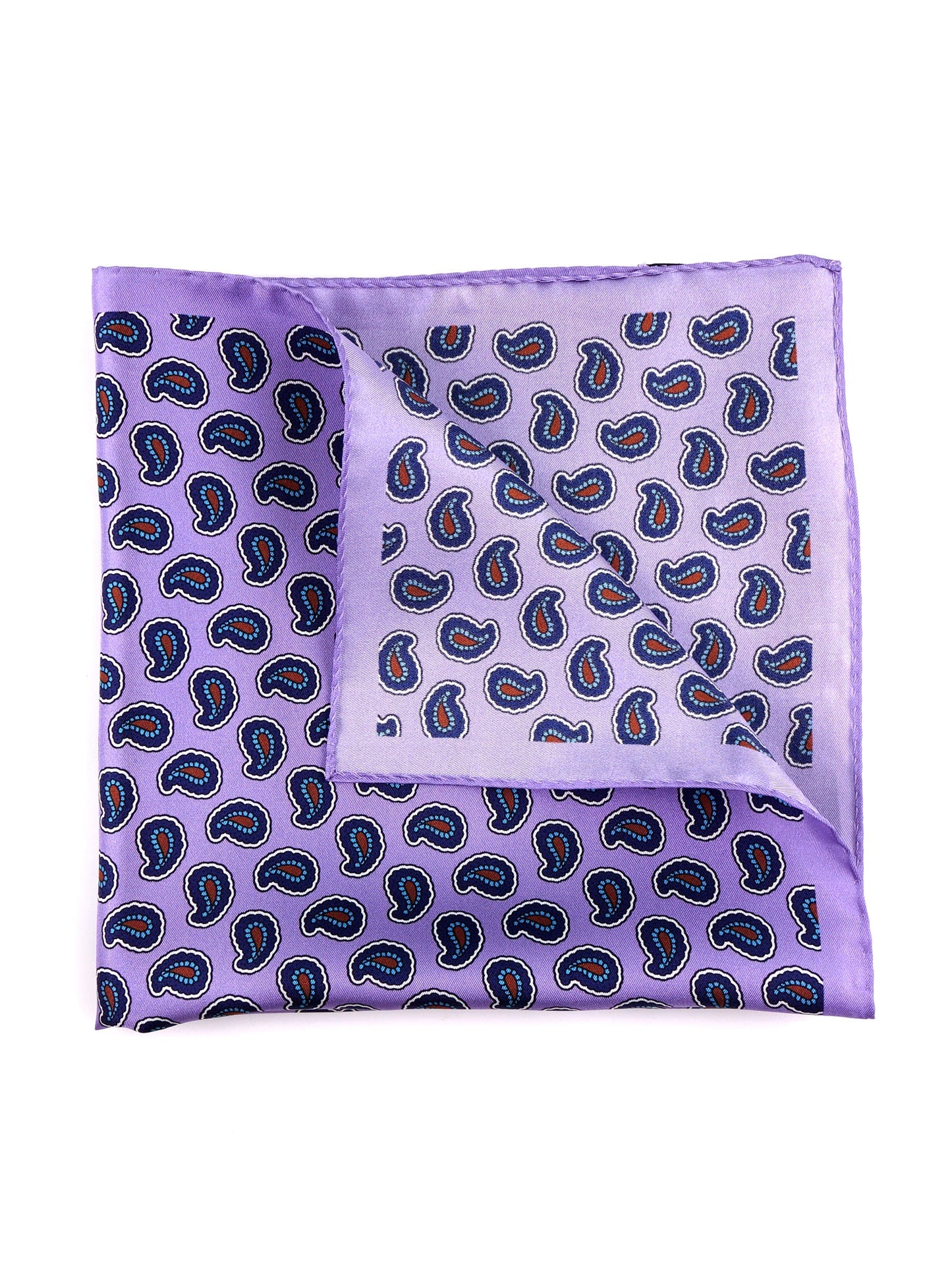 Fazzoletto da taschino glicine XL in seta stampata JEAN