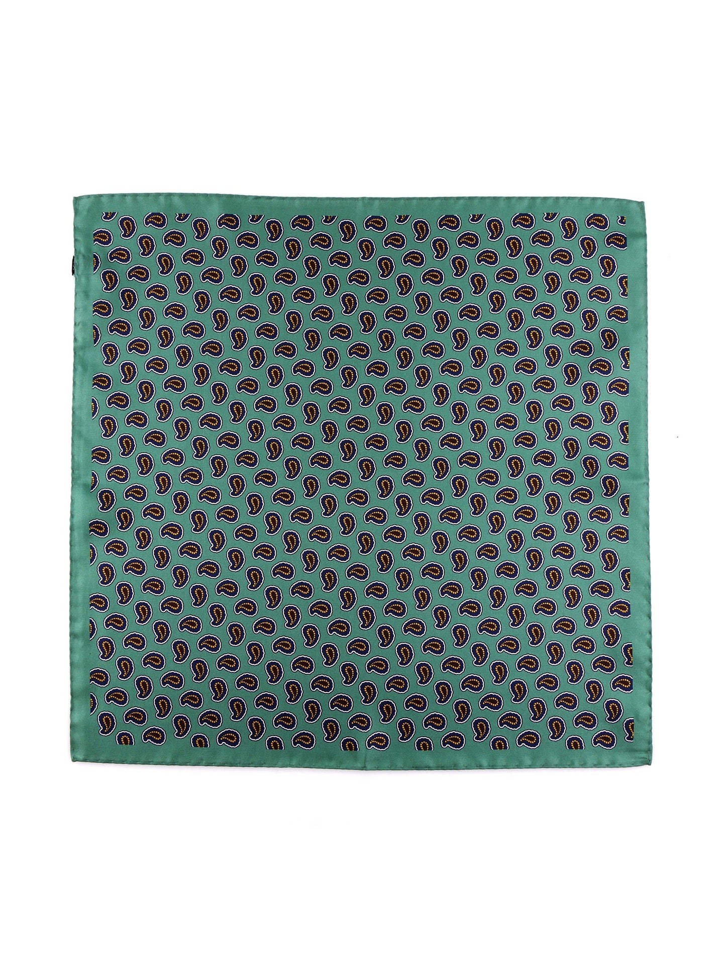 Fazzoletto da taschino verde XL in seta stampata JEAN