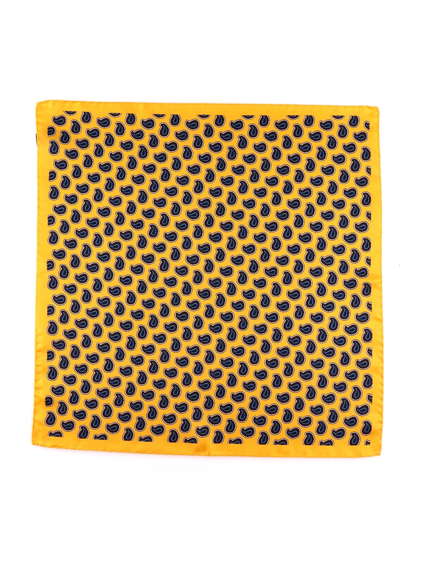 Fazzoletto da taschino giallo XL in seta stampata JEAN