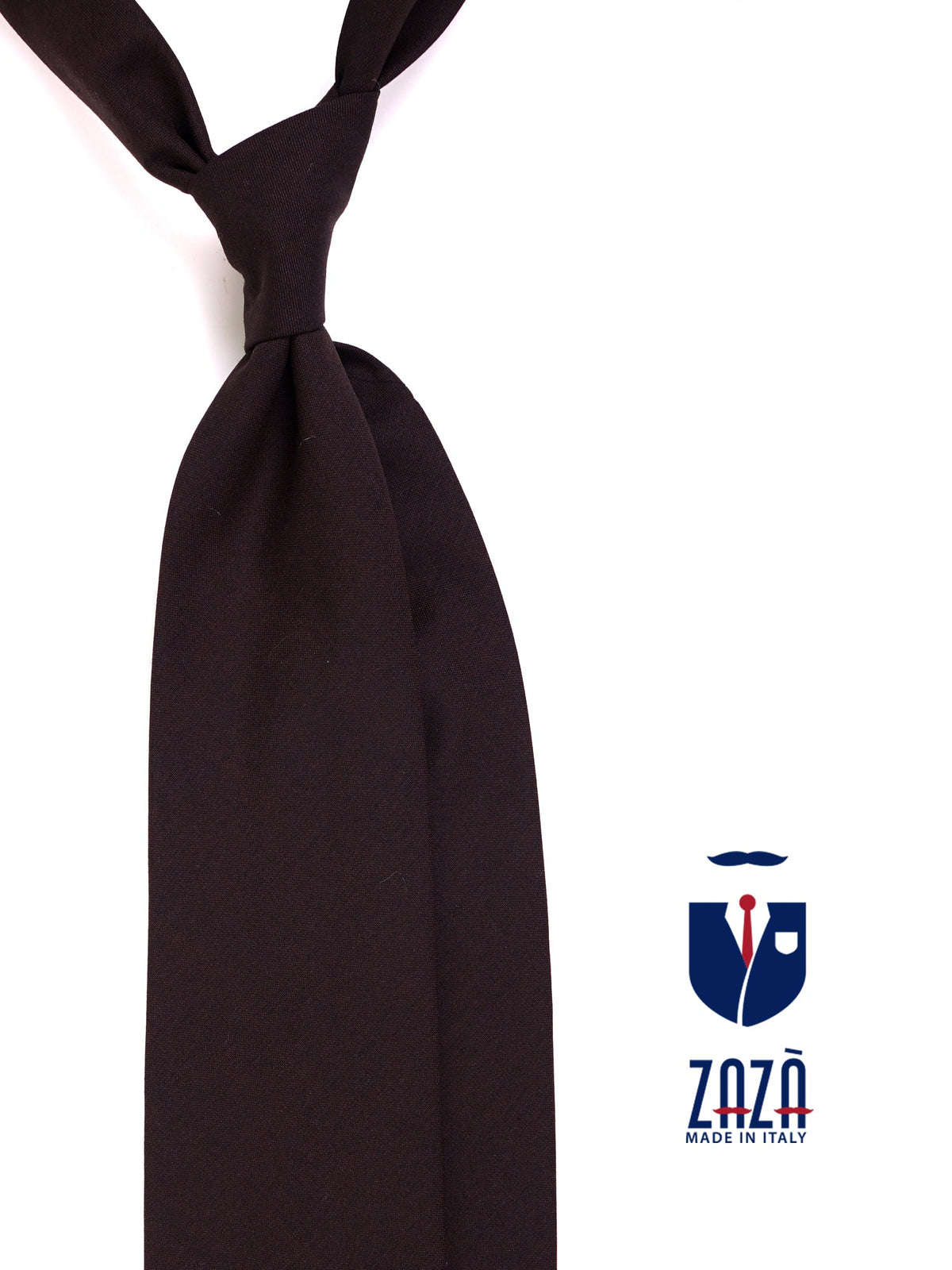 JOEL dark brown pure wool 3-fold tie