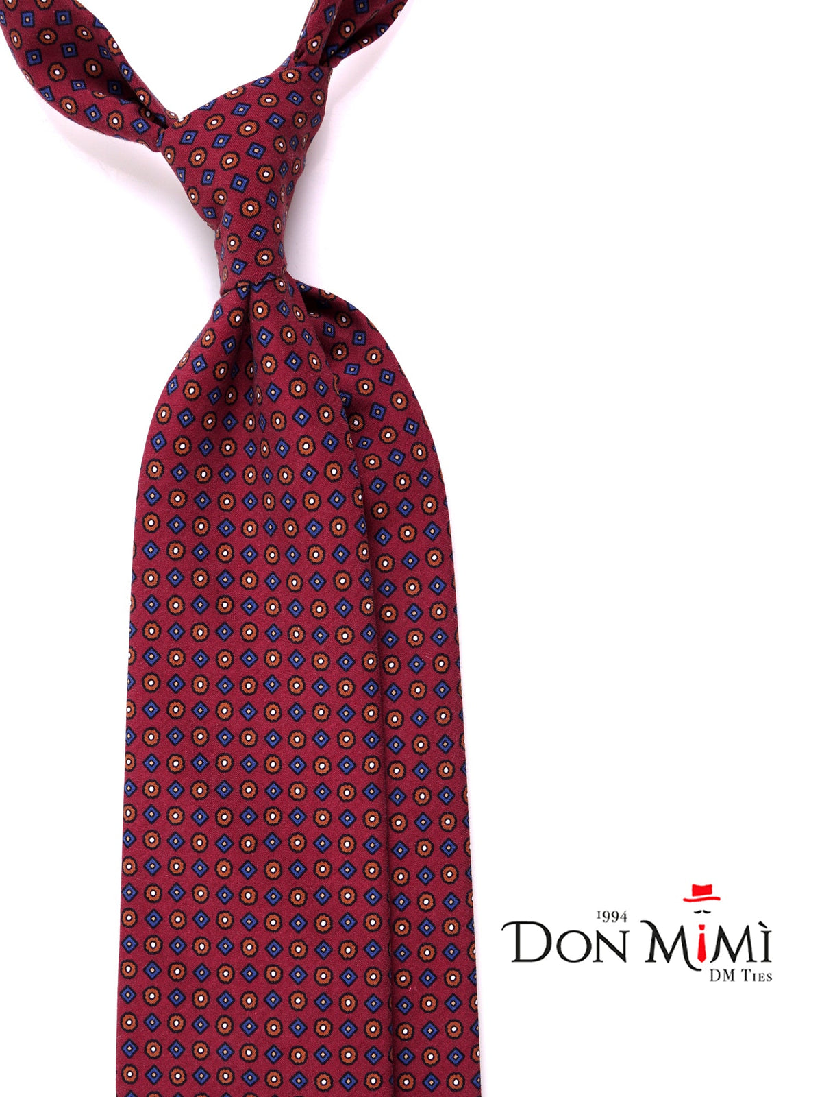 3-fold burgundy JORDAN tie in madder silk