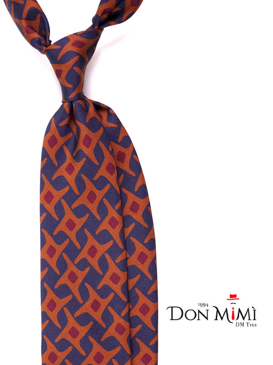 JUBILEE 3-fold tie in blue printed silk