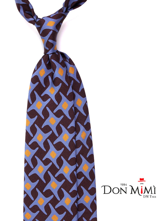 JUBILEE 3-fold tie in brown printed silk
