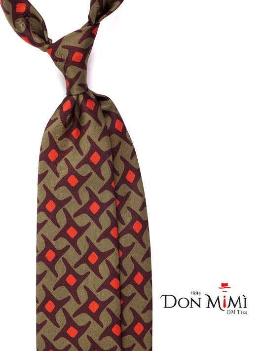 JUBILEE 3-fold tie in green printed silk