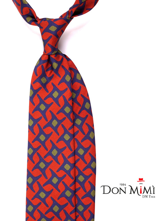 JUBILEE 3-fold tie in orange printed silk