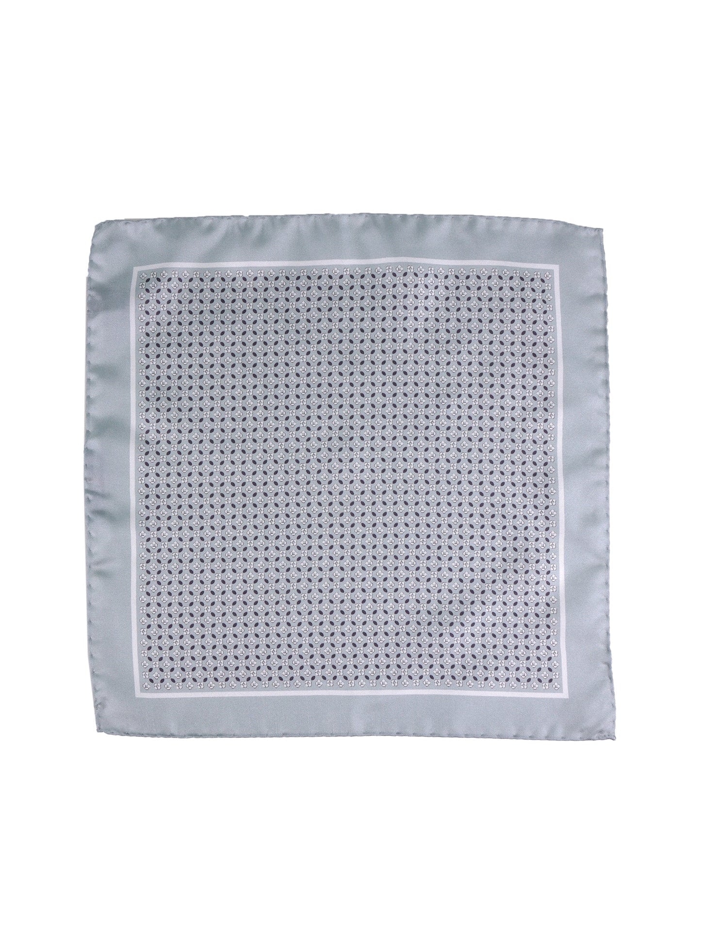 Grey printed silk pocket square KAREN