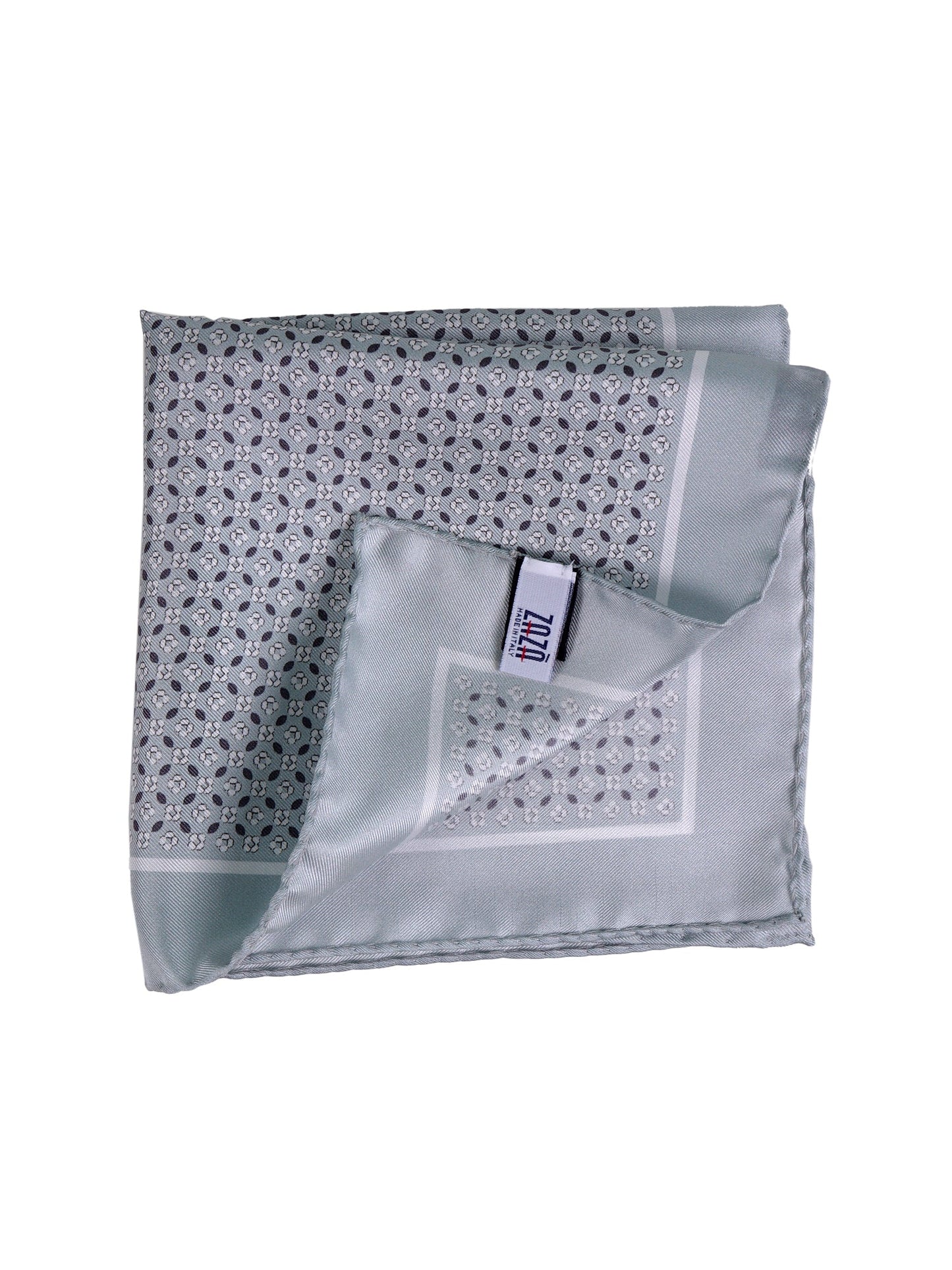 Grey printed silk pocket square KAREN