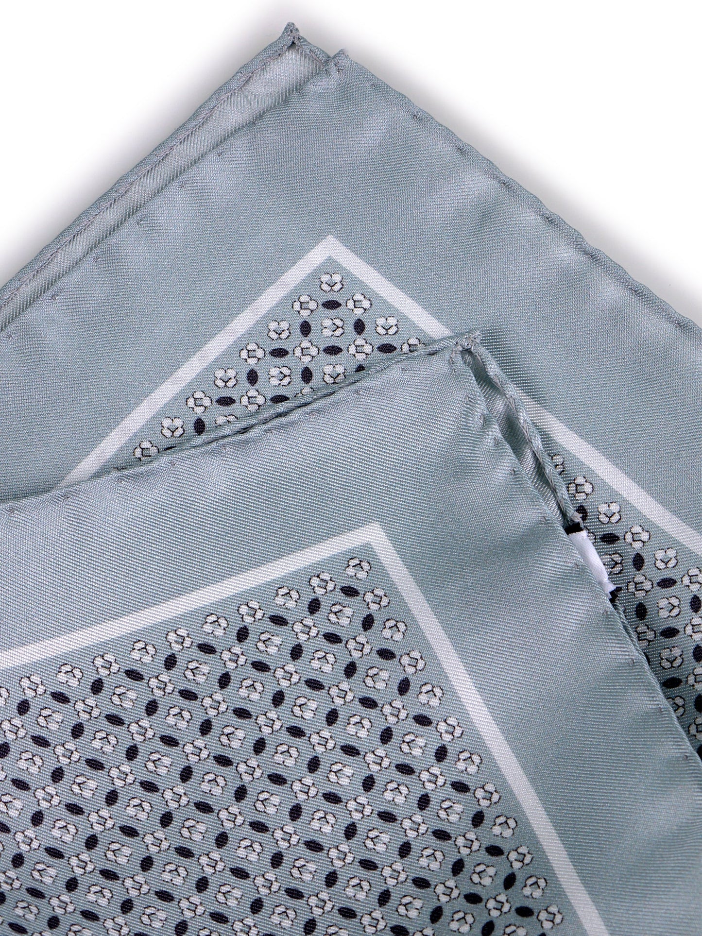 Grey printed silk pocket square KAREN