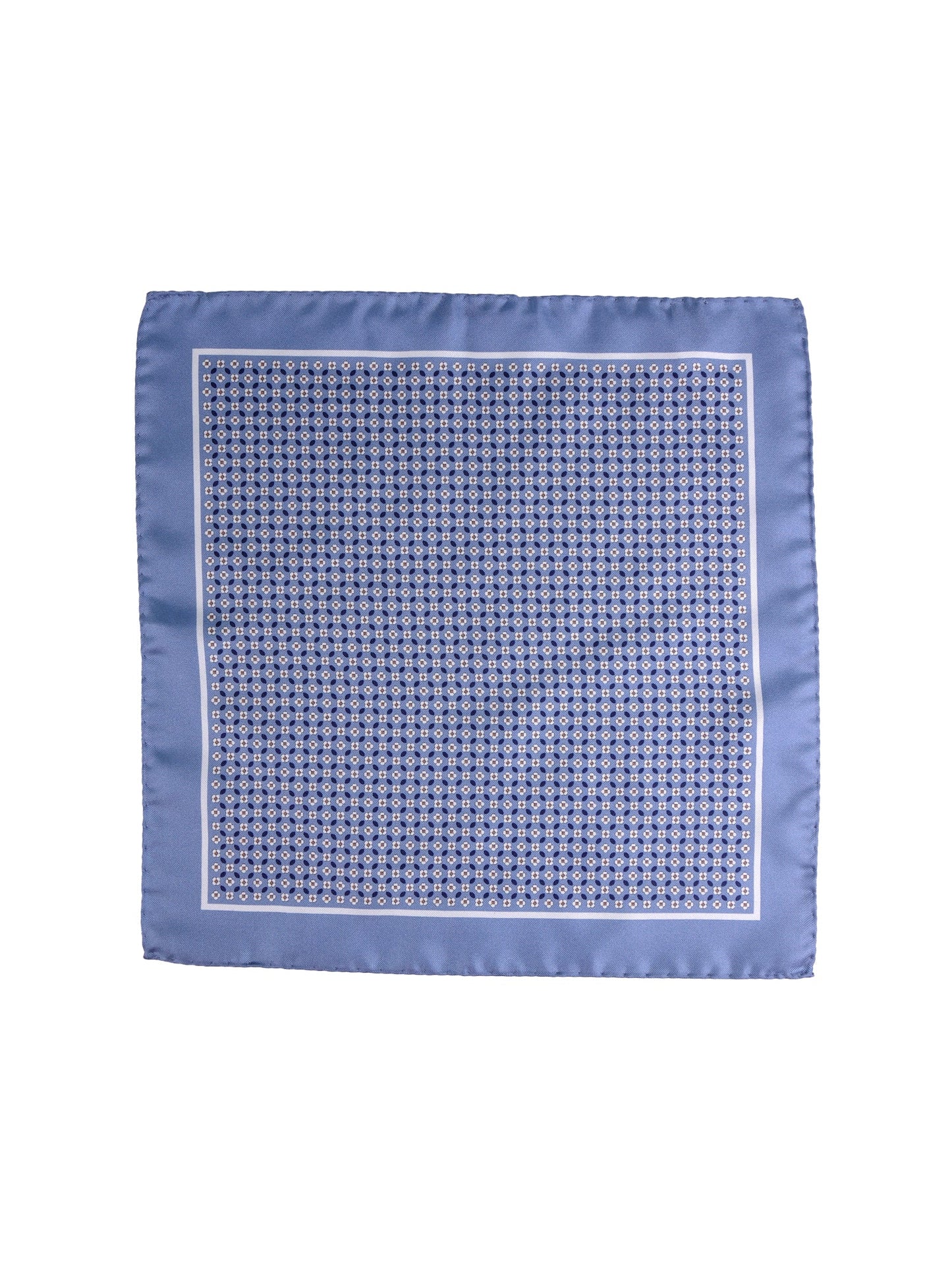 KAREN light blue printed silk pocket square