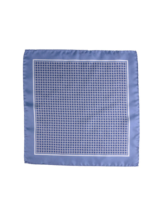 KAREN light blue printed silk pocket square