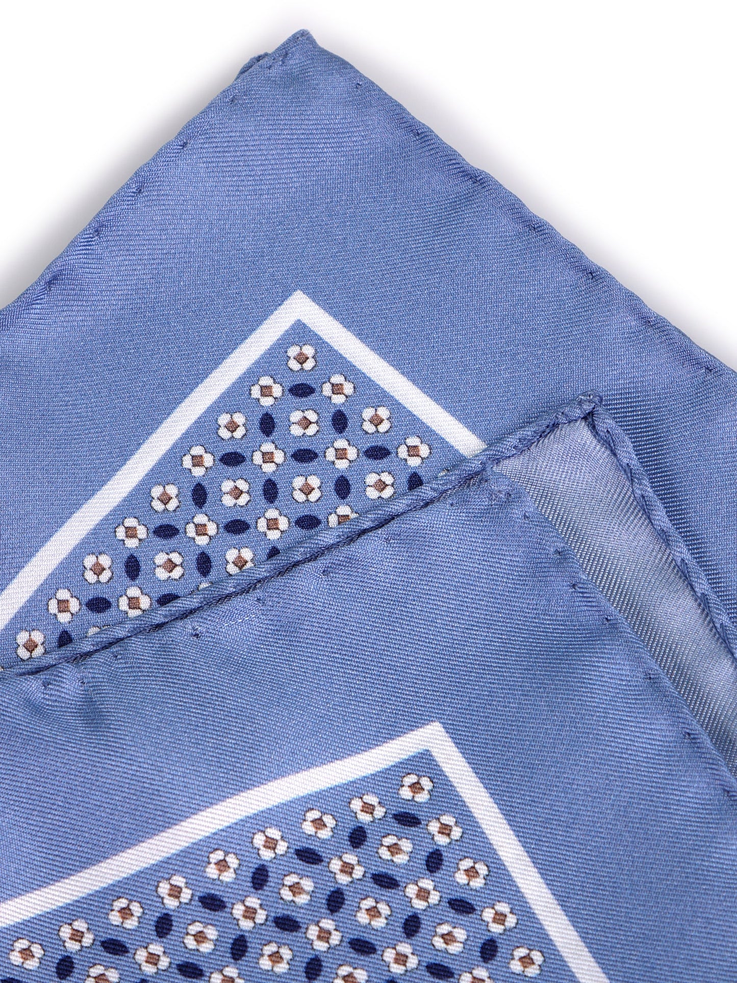 KAREN light blue printed silk pocket square
