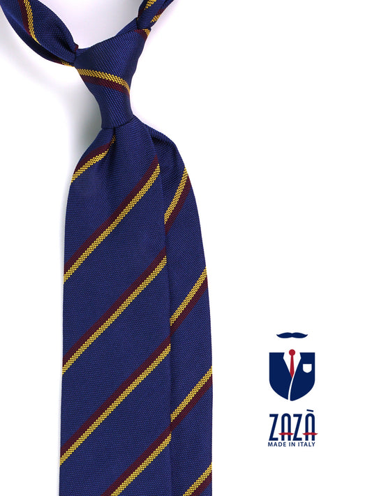 KENT 3-fold tie in blue jacquard silk