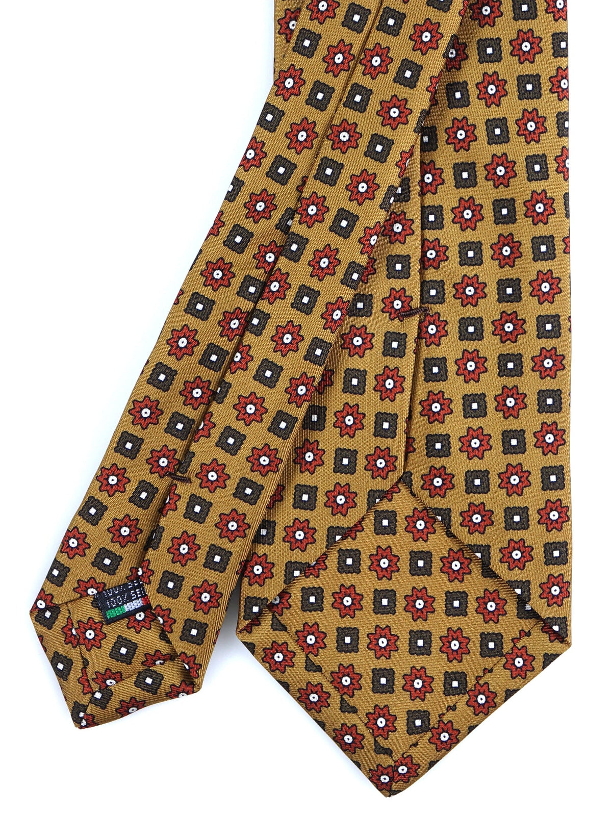 KIMIKO 3-fold tie in camel printed silk