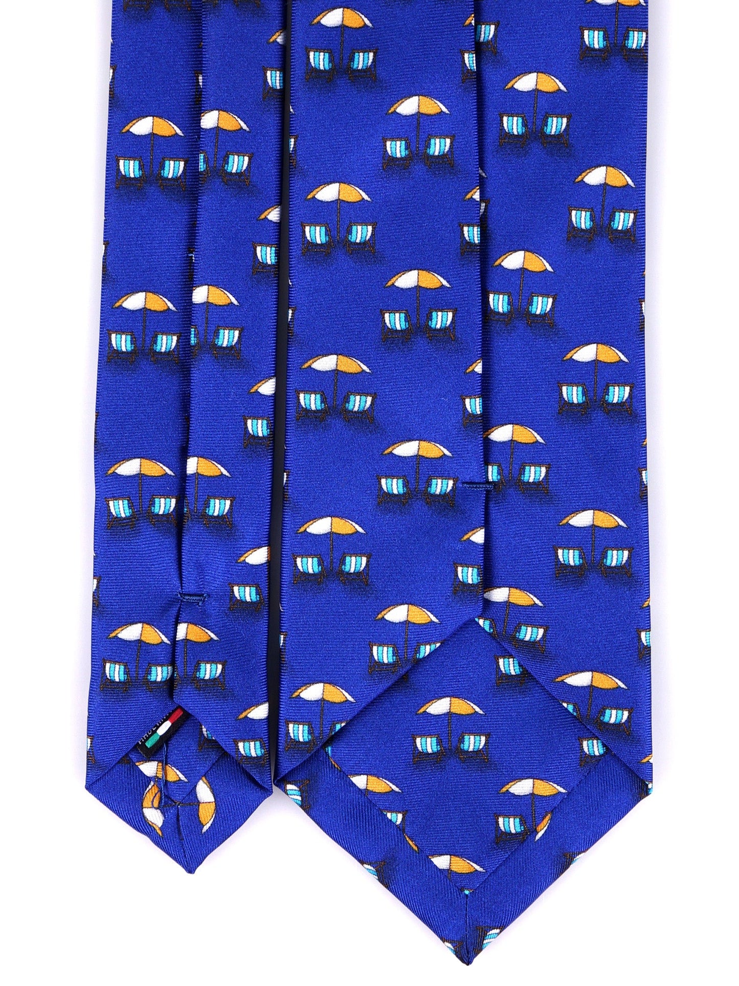 Electric blue silk twill 3-fold tie LAMPO