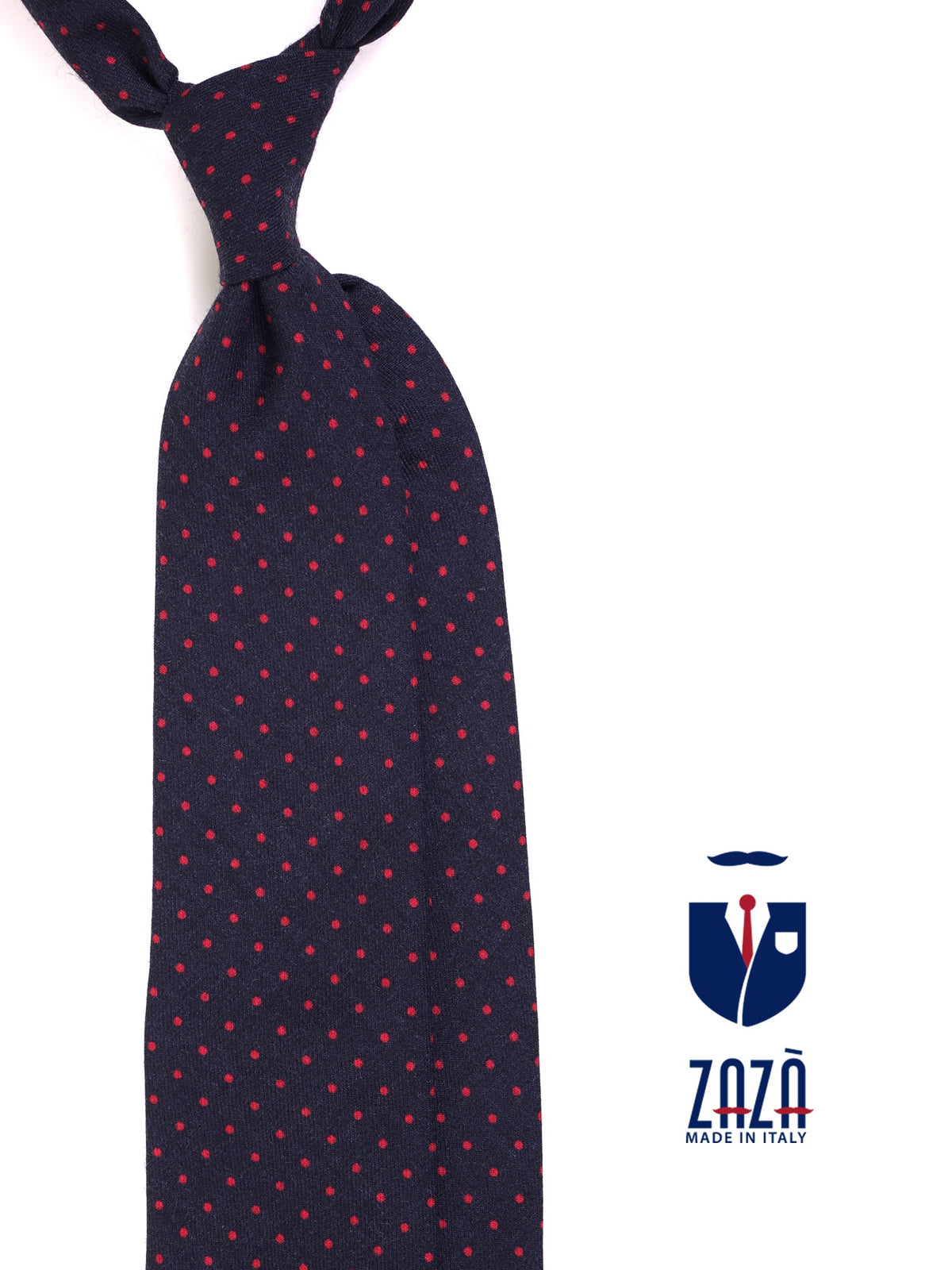 Blue 3-fold pure wool tie LEETO